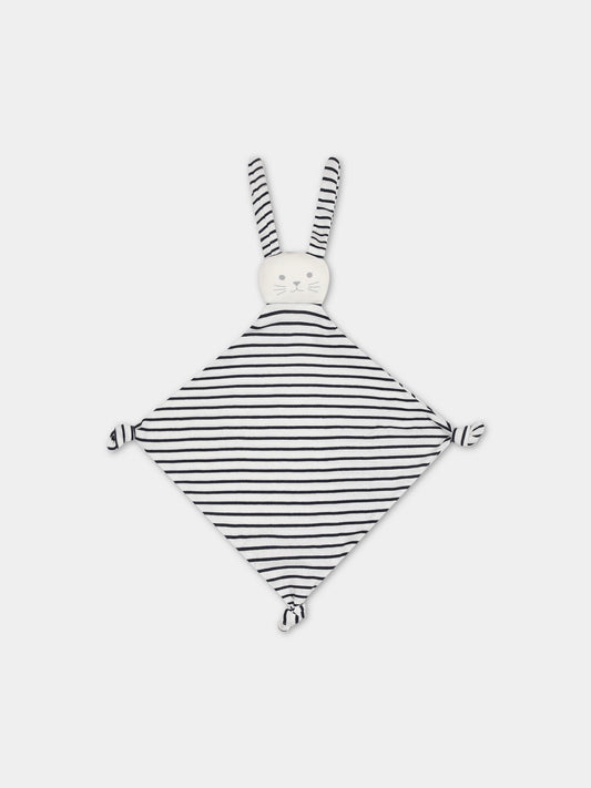 Doudou multicolor per neonati con coniglio,Petit Bateau,A0ASG MARSHMALLOW/SMOKING 01