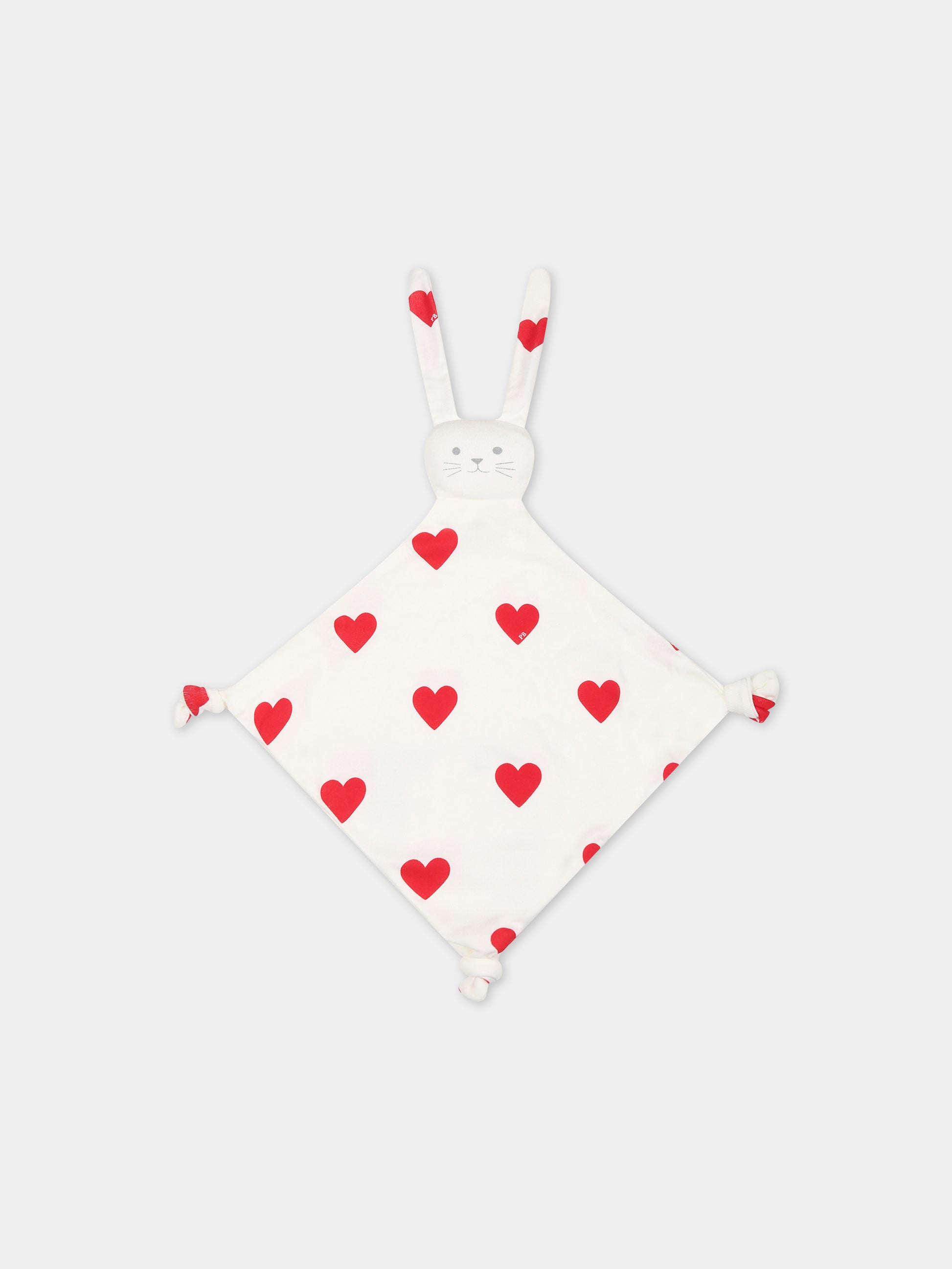 Doudou bianco per neonati con coniglio,Petit Bateau,A0ASF MARSHMALLOW/TERKUIT 01