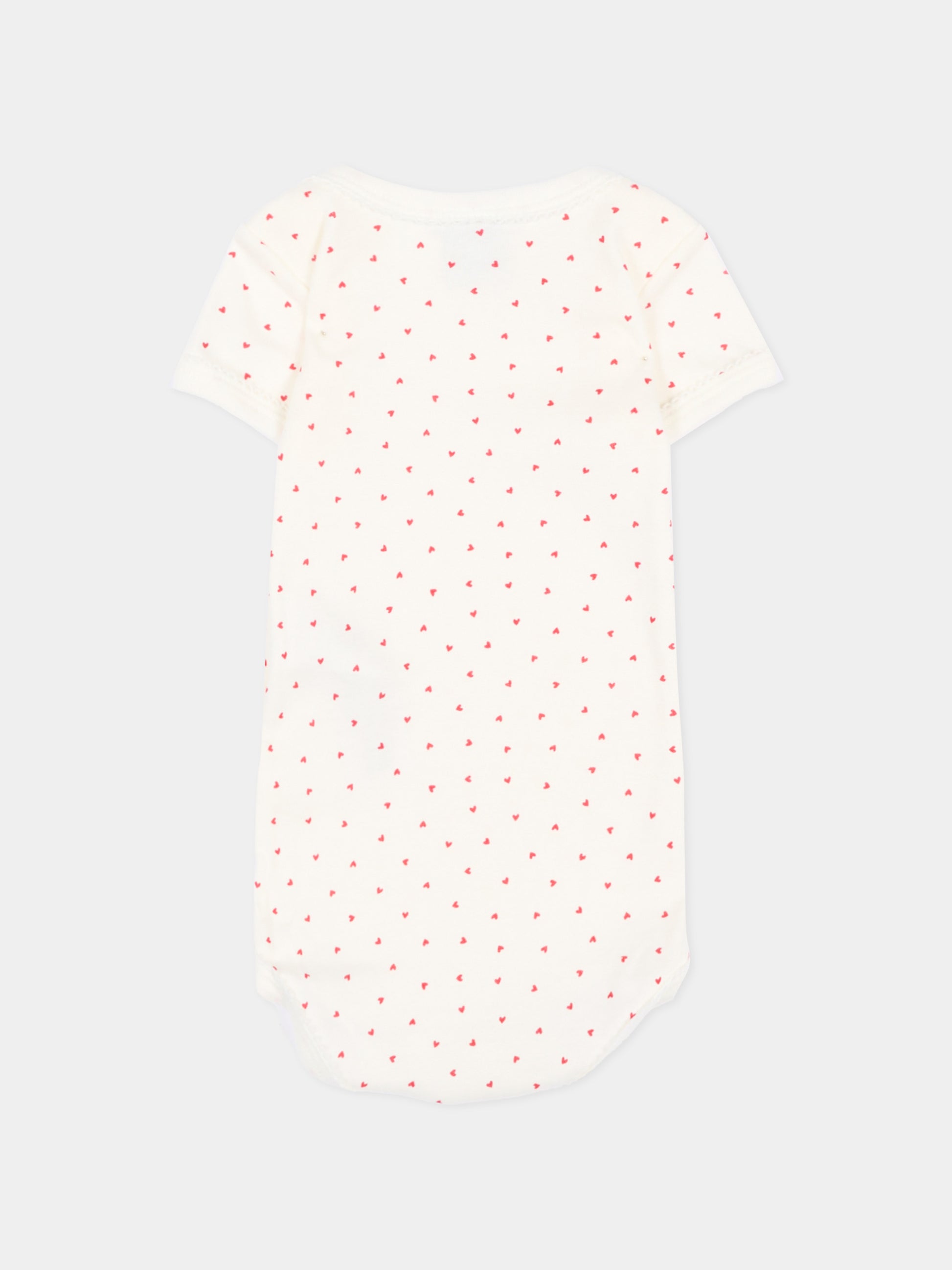 Set body avorio per neonata a cuori,Petit Bateau,A00BB VARIANTE 1 00