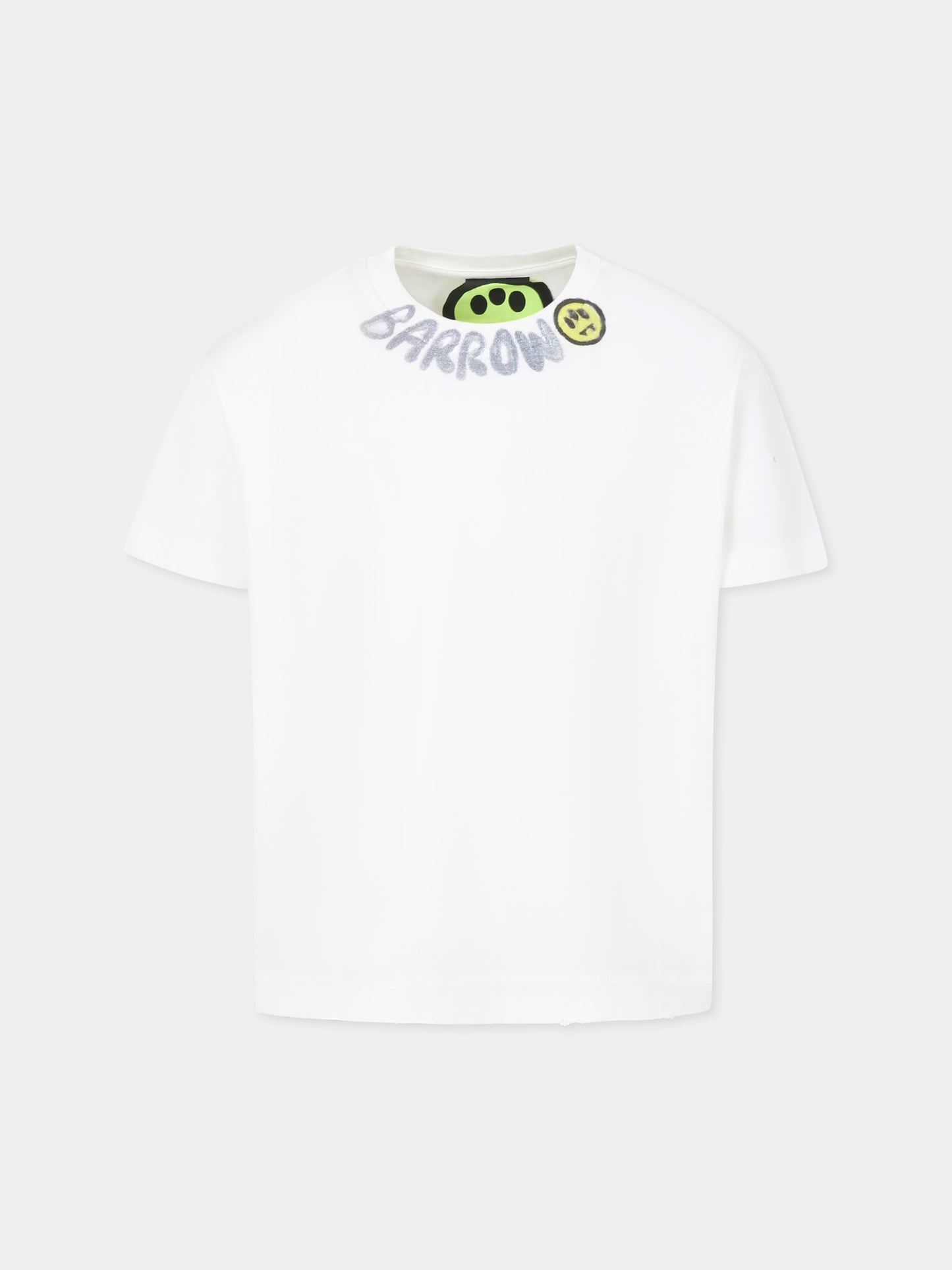 T-shirt avorio per bambini con smiley e logo