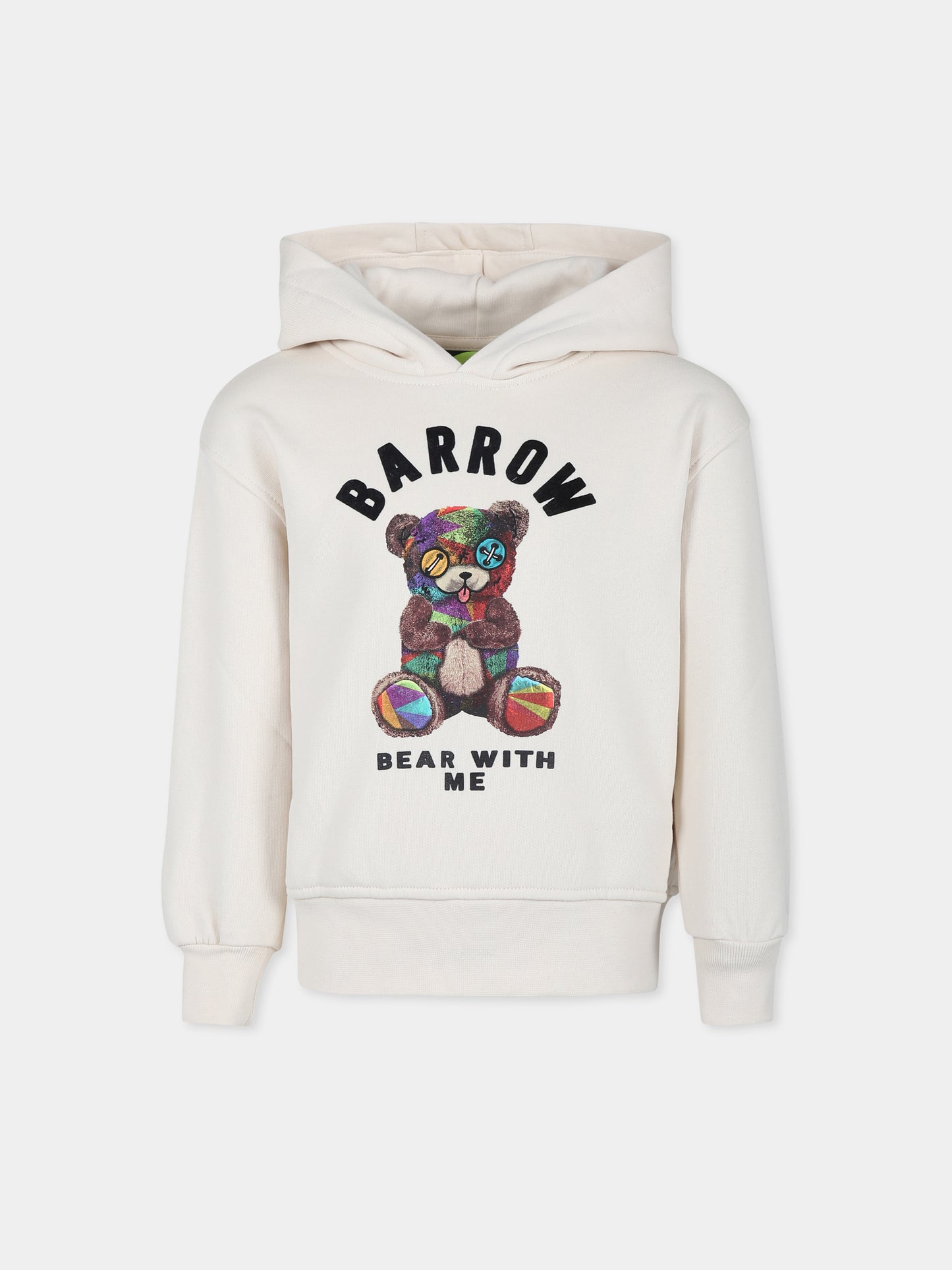 Felpa avorio per bambini con stampa orso,Barrow,F4BKJUHS059 013