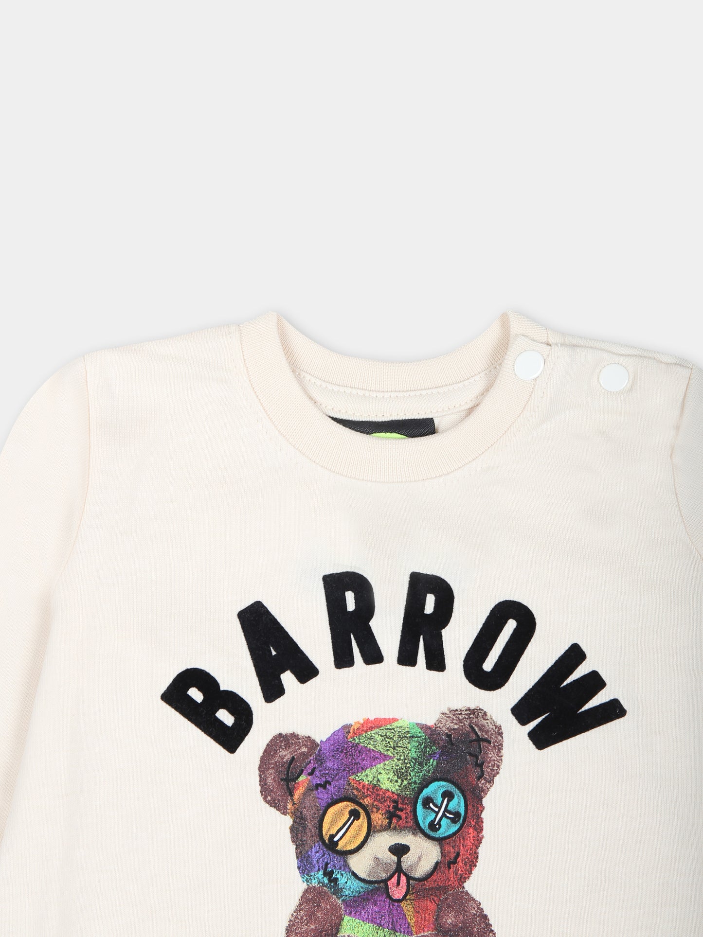 T-shirt avorio per neonati con stampa Bear,Barrow,F4BKUNTH118 013