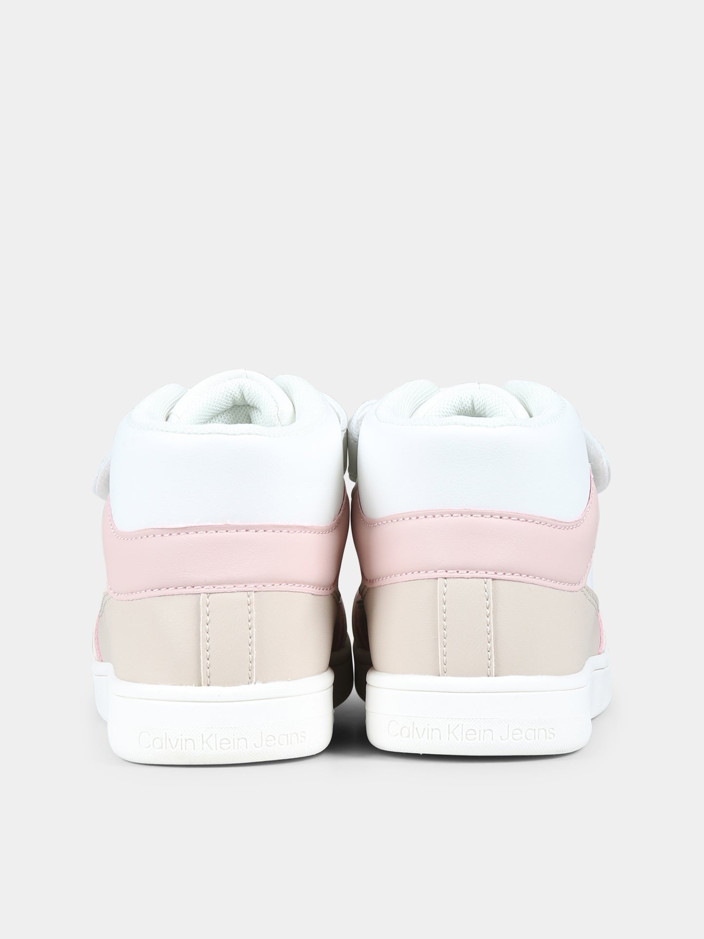 Sneakers bianche per bambina con logo,Calvin Klein Kids,V1A9 80977 1269B055
