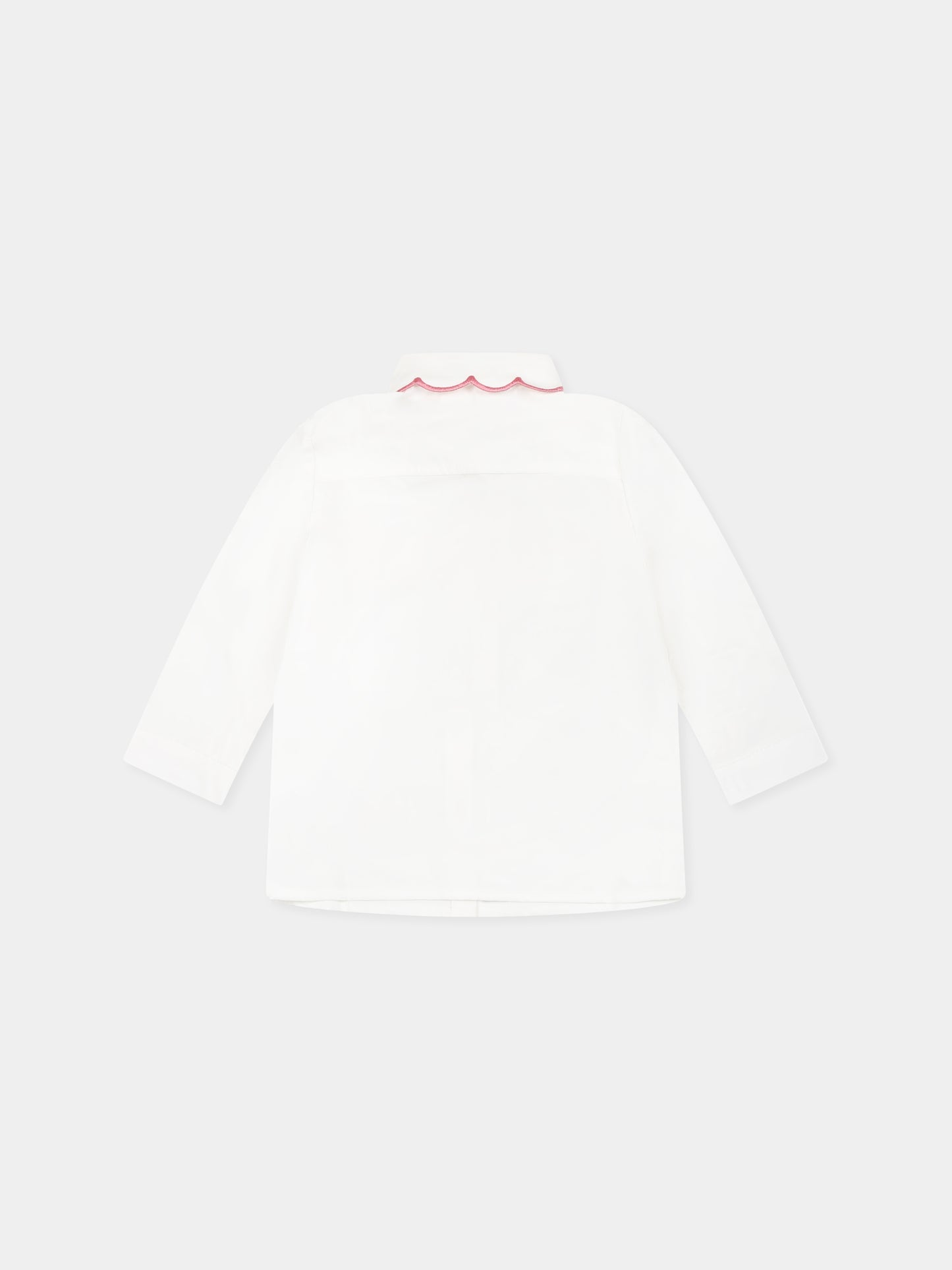 Camicia bianca per neonata con ricami