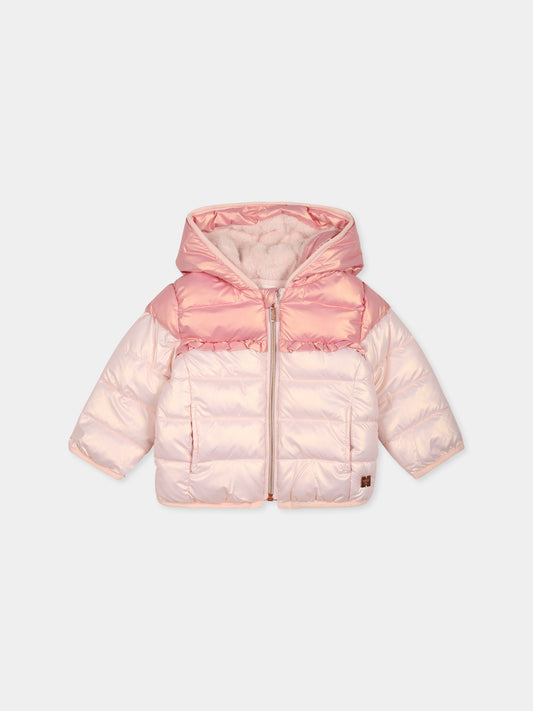 Piumino rosa per neonata con logo,Carrement Beau,Y30232 S94