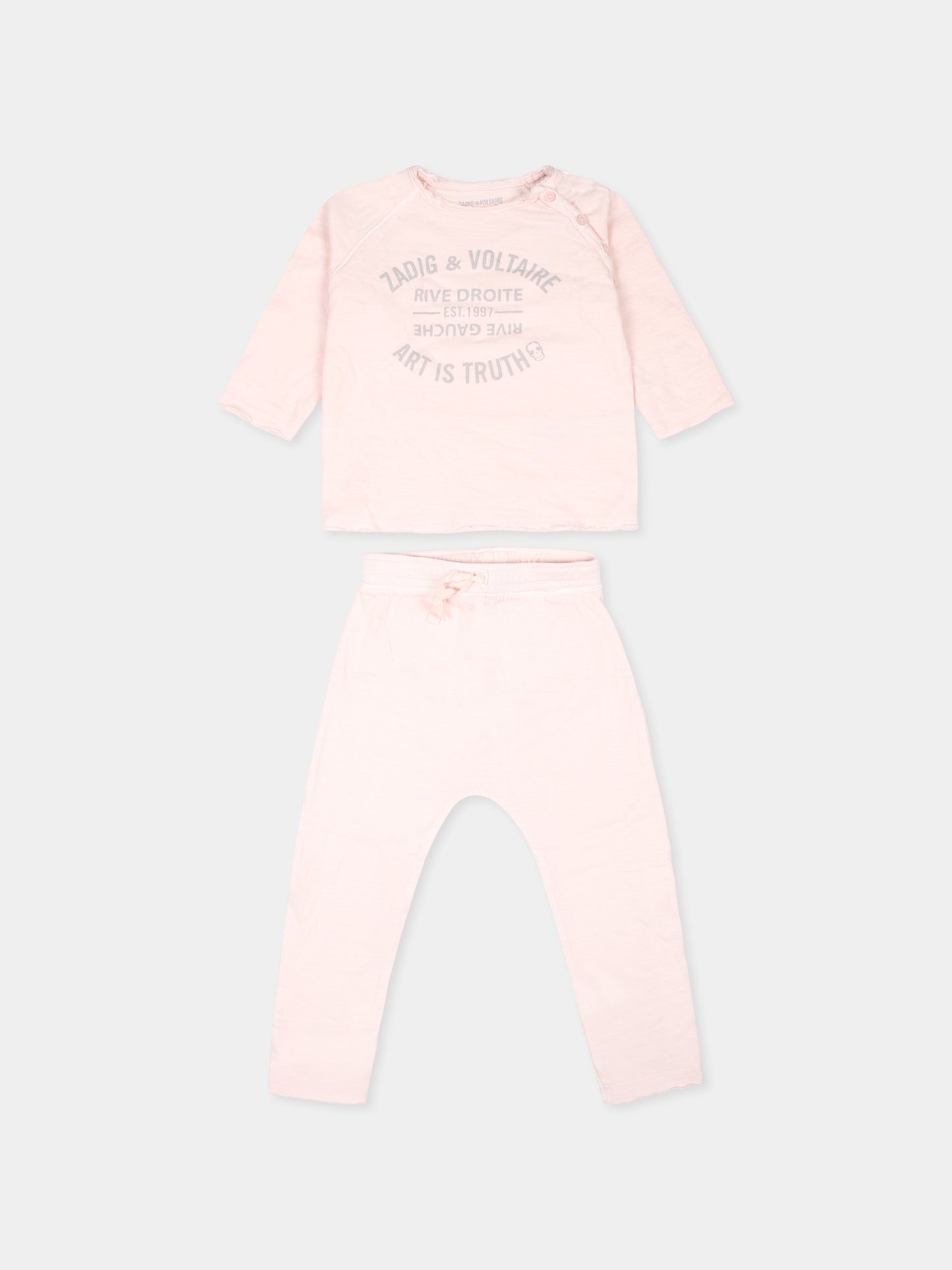 Completo nascita rosa per neonata con logo,Zadig & Voltaire Kids,X60150 43B