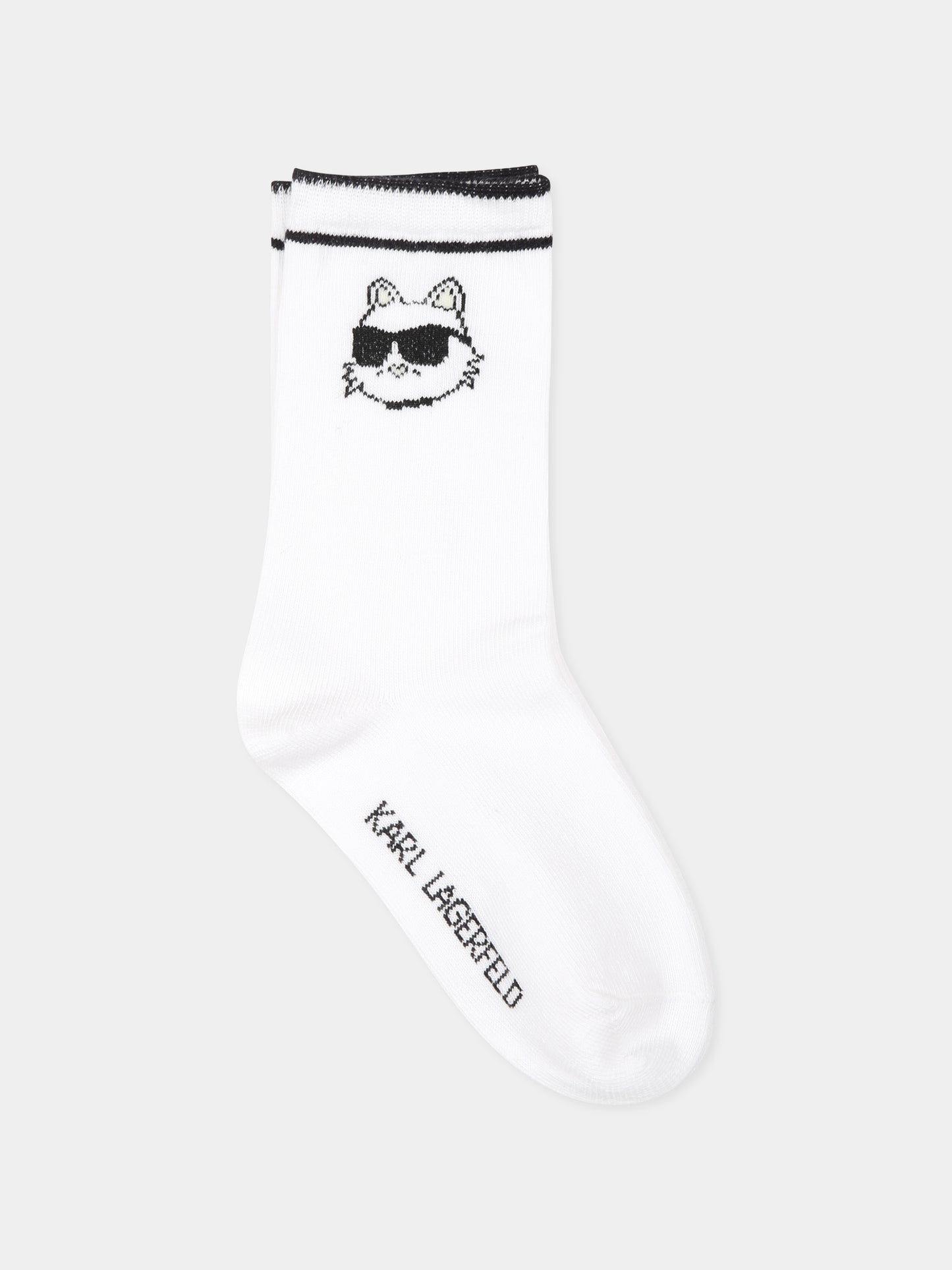 Calze nere per bambina con Choupette,Karl Lagerfeld Kids,Z30348 10P