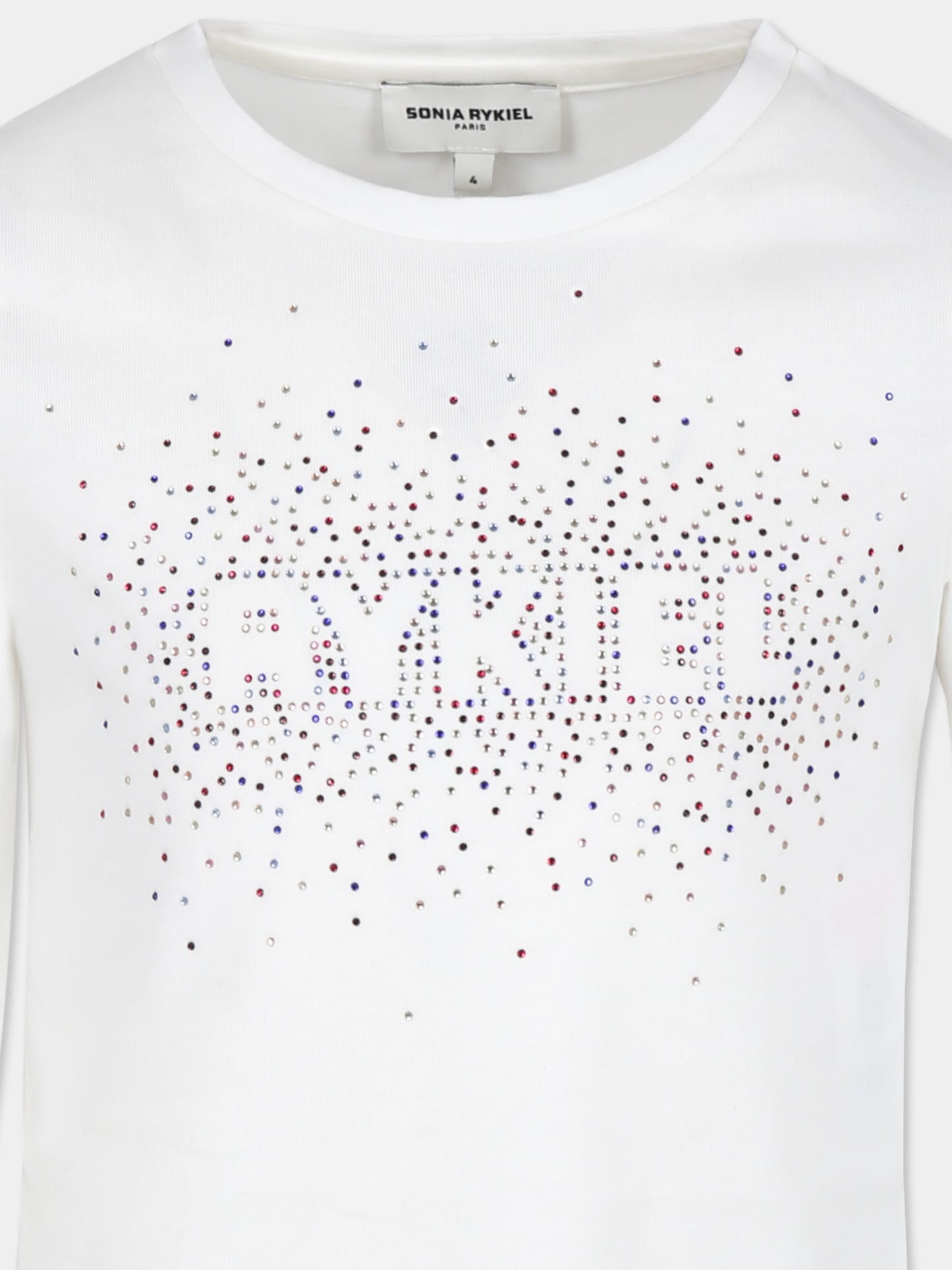 T-shirt bianca per bambina con logo,Sonia Rykiel Paris,A00267 117