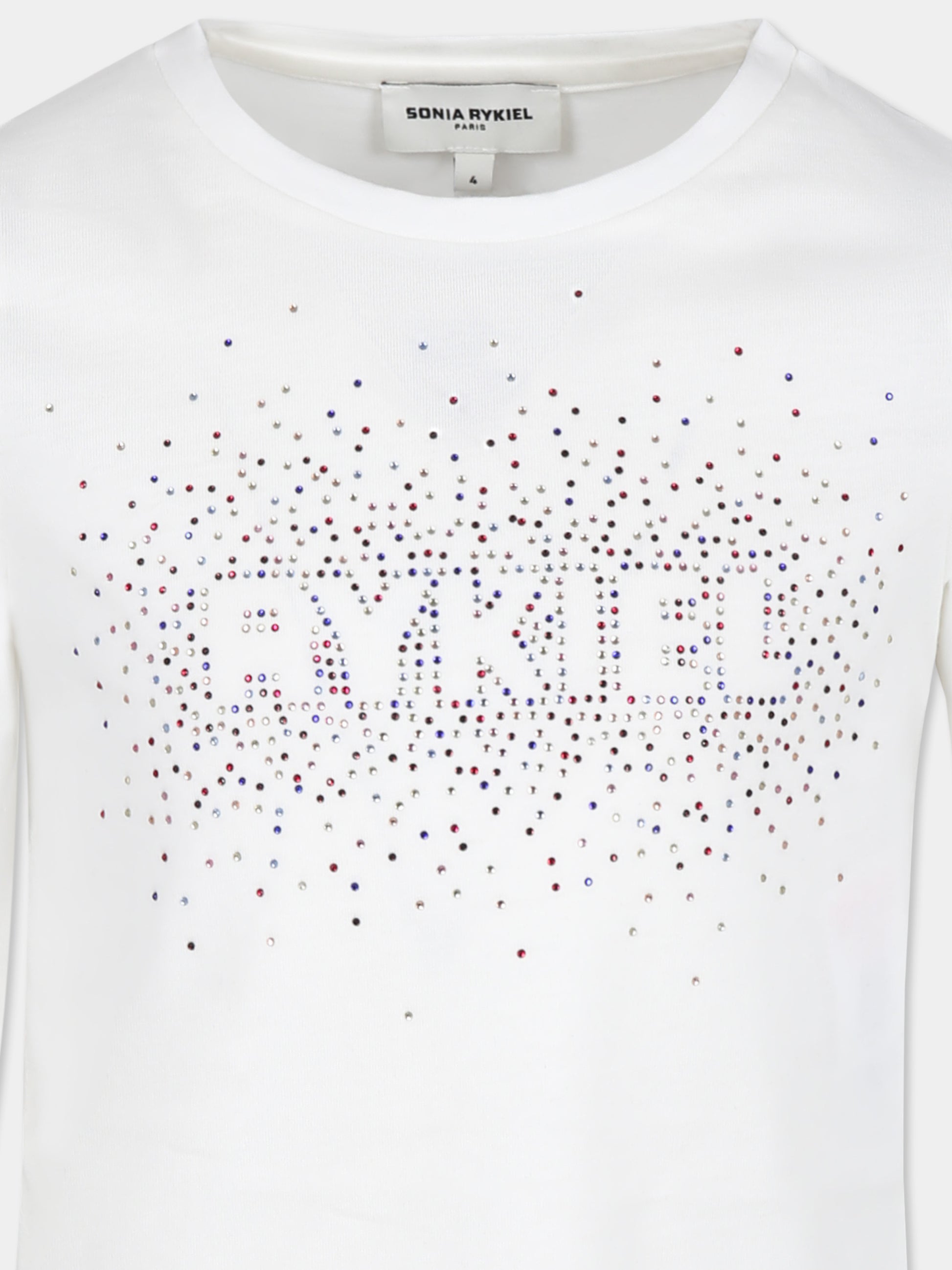 T-shirt bianca per bambina con logo,Sonia Rykiel Paris,A00267 117