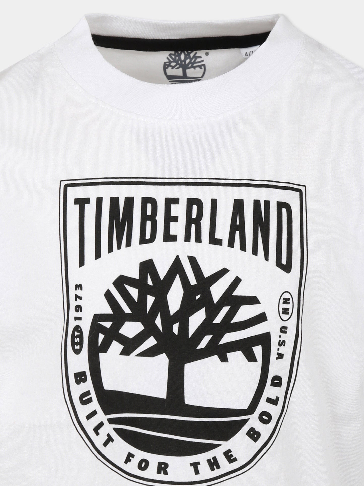 T-shirt bianca per bambino con logo,Timberland,T60291 10P