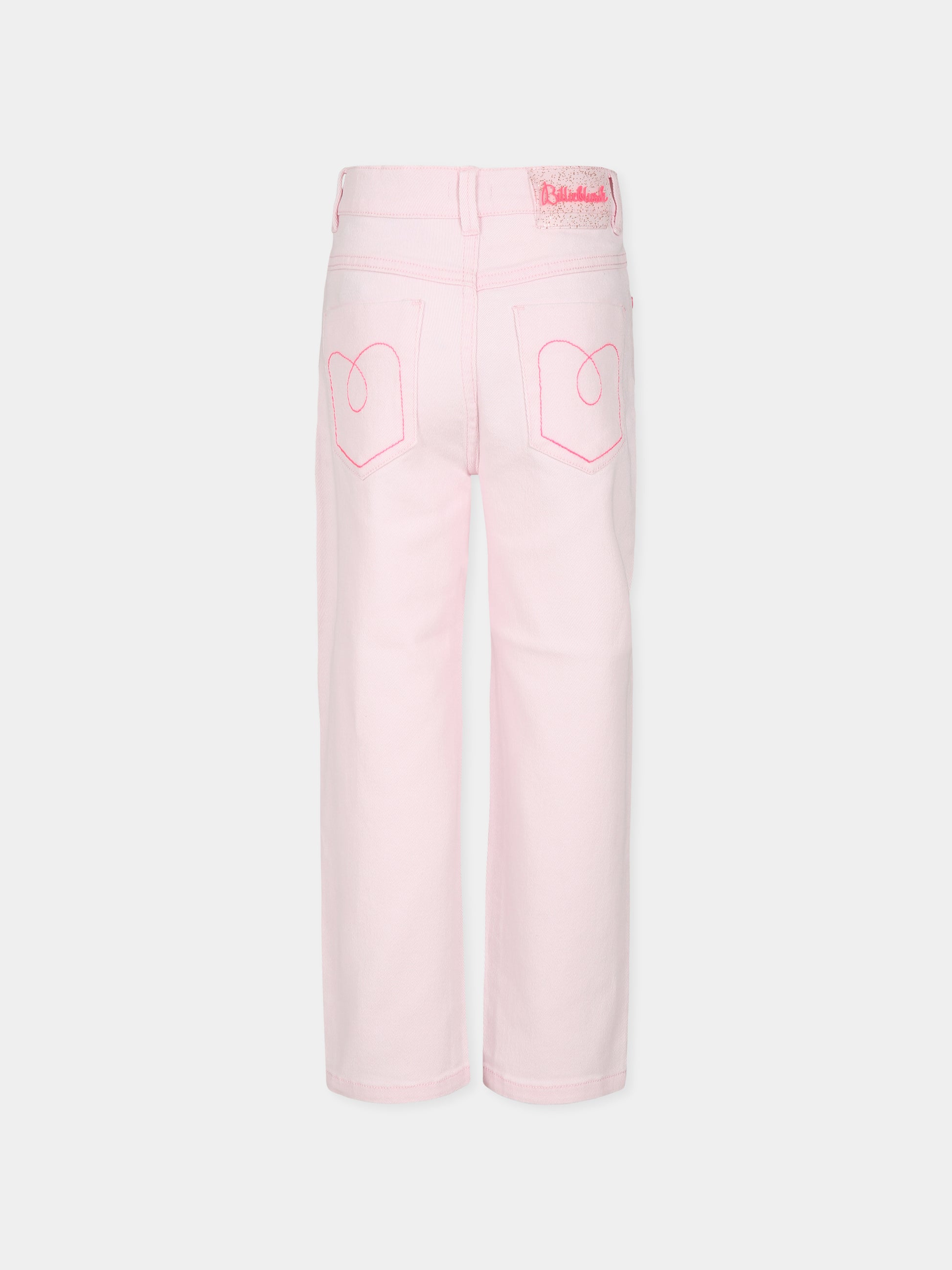 Pantaloni rosa per bambina con logo,Billieblush,U20447 44L