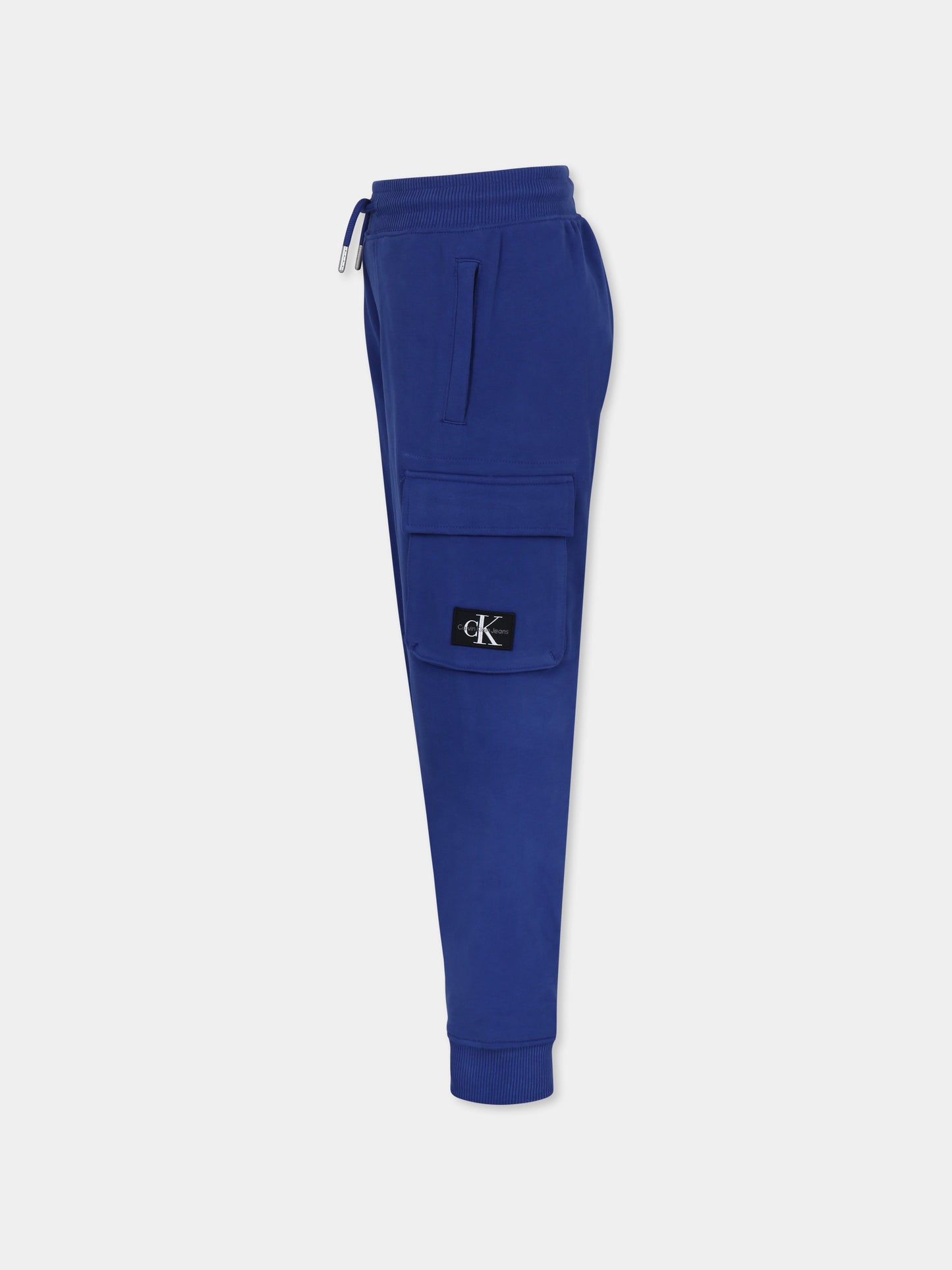 Pantaloni azzurri per bambino con logo,Calvin Klein Kids,IB0IB02199 C6Z