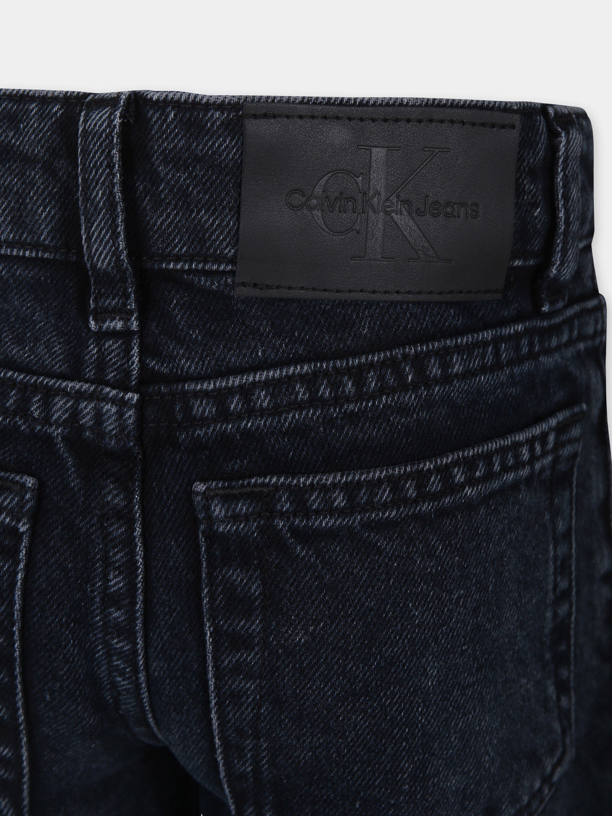 Jeans neri per bambino con logo,Calvin Klein Kids,IB0IB02275 1BJ