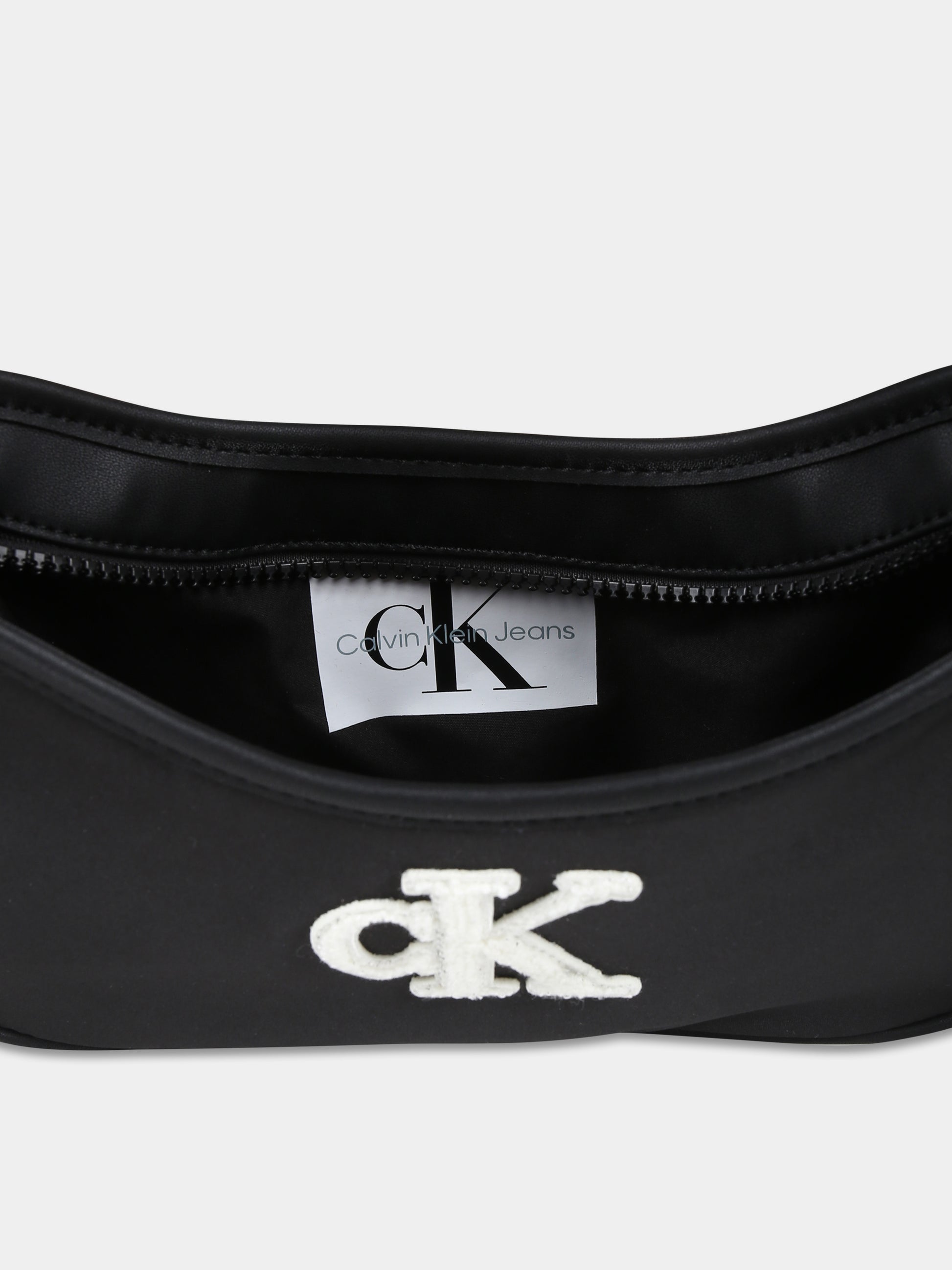 Borsa nera per bambina con monogramma,Calvin Klein Kids,IU0IU00684 BEH