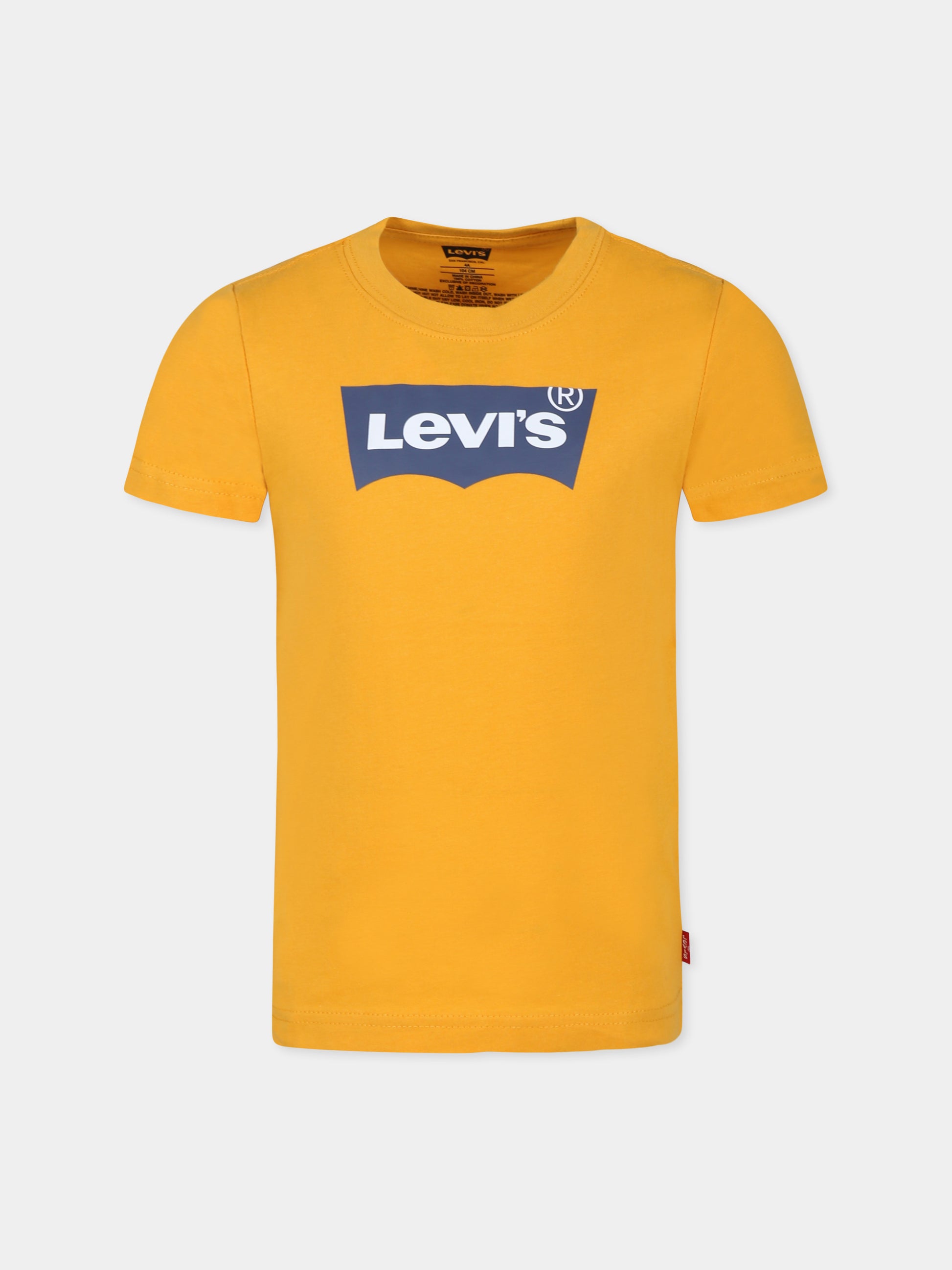 T-shirt gialla per bambino con logo,Levi's Kids,8E8157 N7J