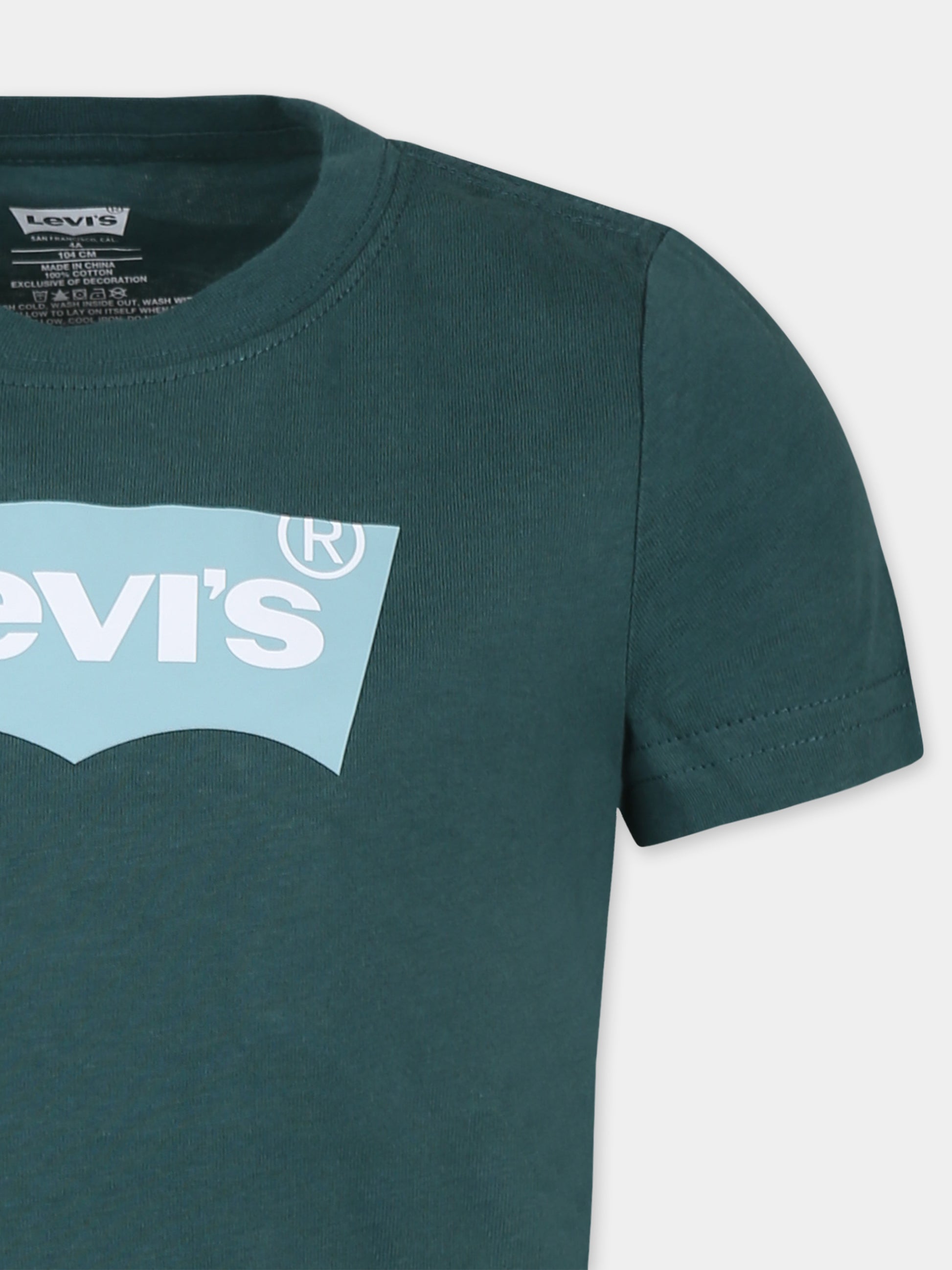 T-shirt verde per bambino con logo,Levi's Kids,8E8157 B84