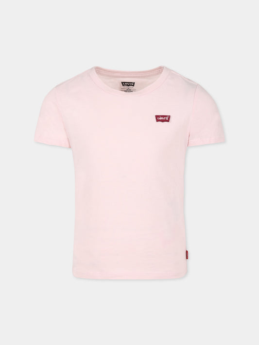 T-shirt rosa per bambina con logo,Levi's Kids,3EK826 AHR