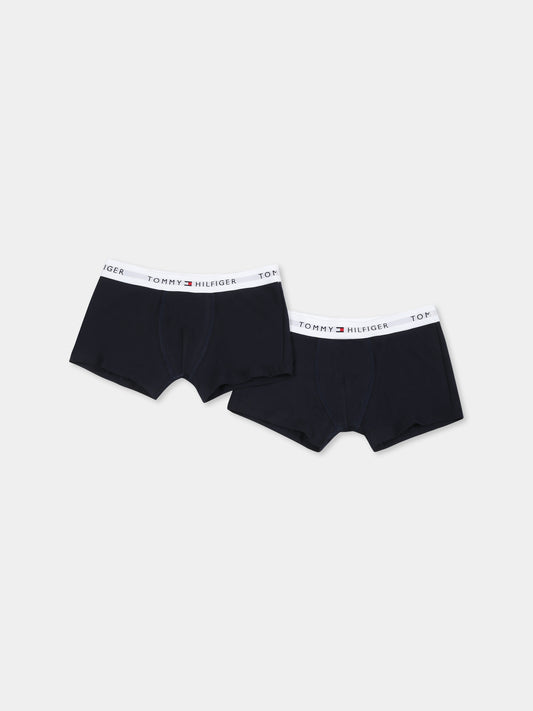 Set boxer blu per bambino con logo,Tommy Hilfiger Junior,UB0UB00549 0SU