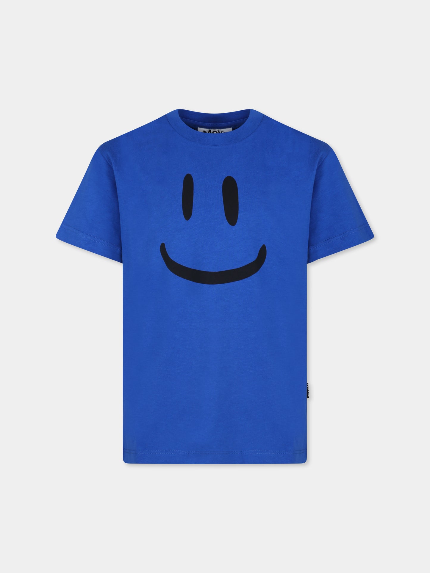 T-shirt blu per bambini con smile,Molo,6W24A201 2480