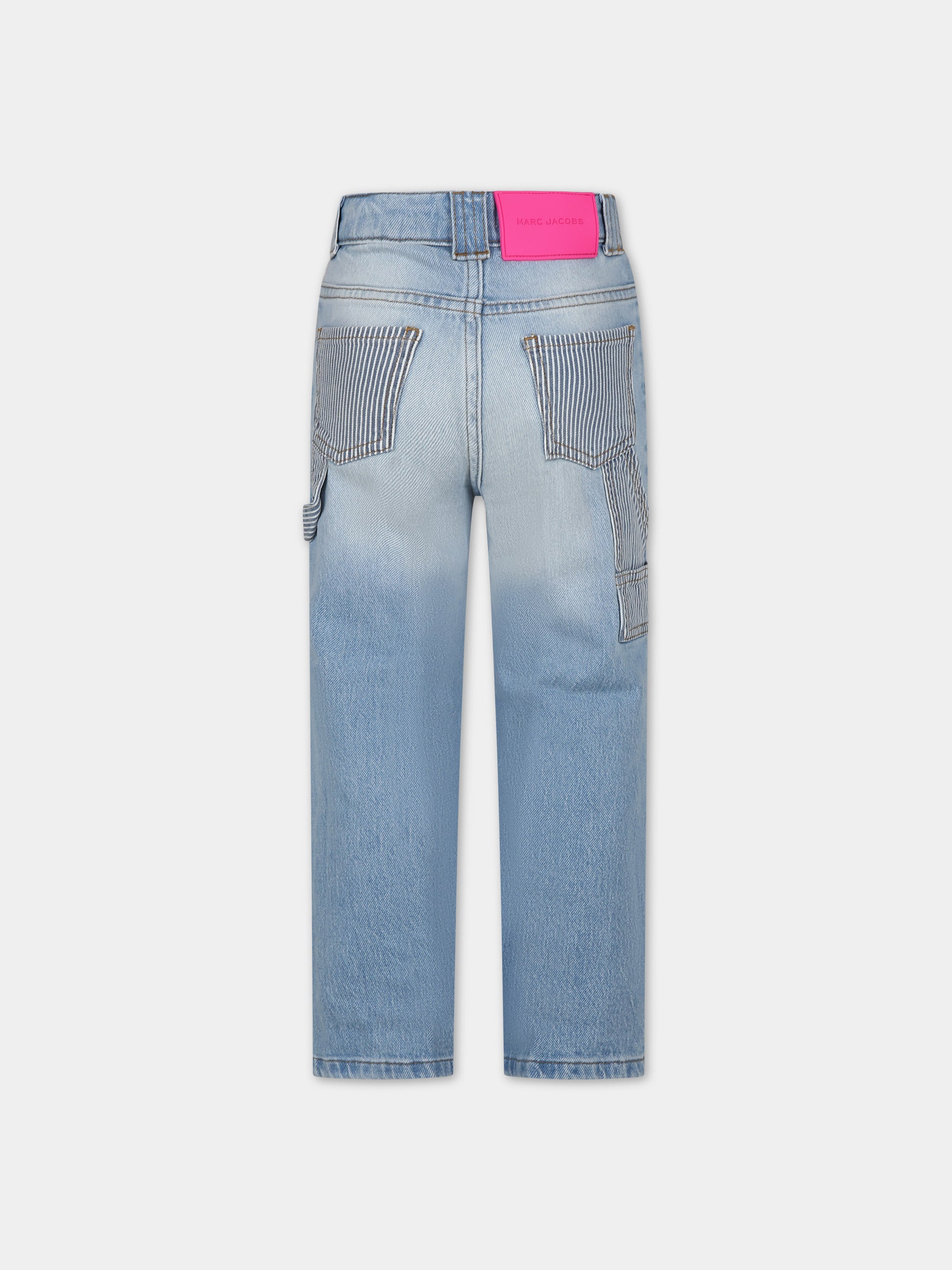 Jeans blu per bambina con logo,Marc Jacobs,W14312 Z10