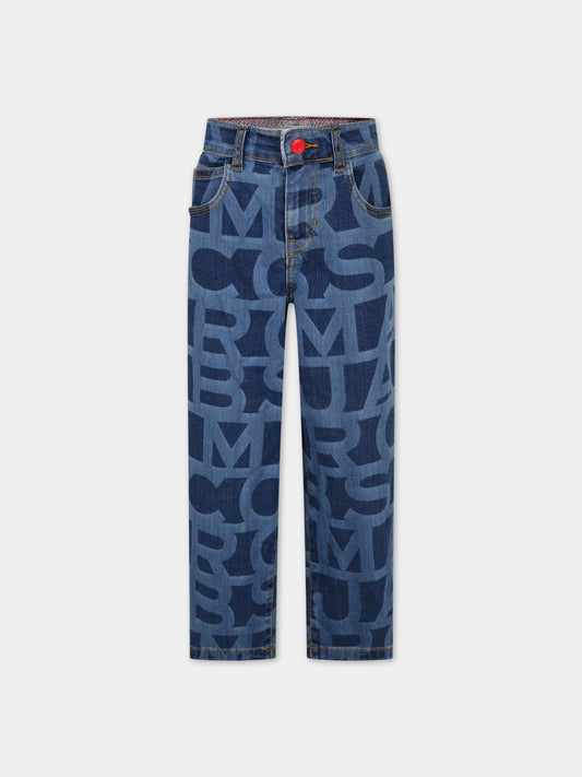 Jeans blu per bambino con logo,Marc Jacobs,W24283 Z10