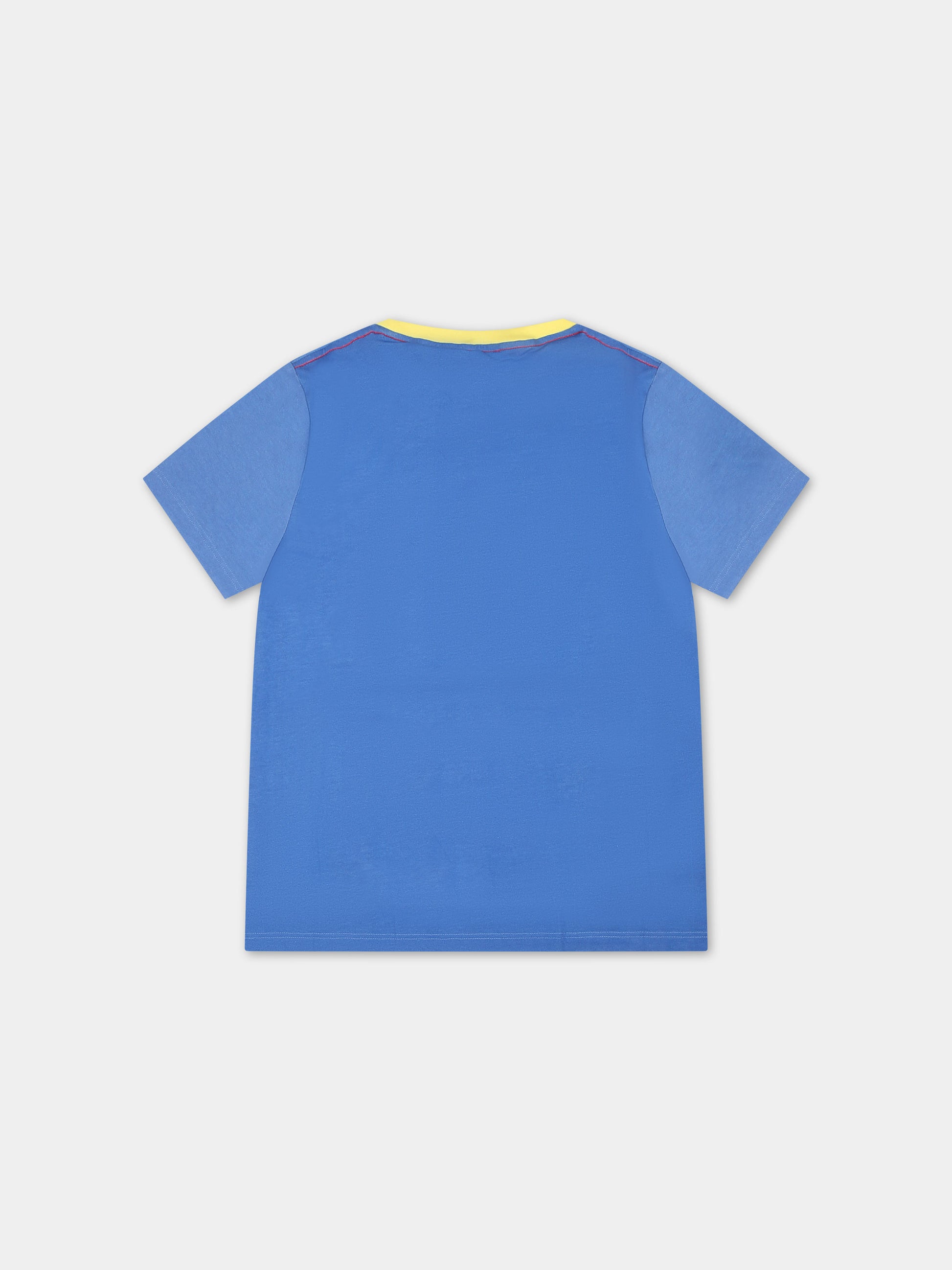 T-shirt azzurra per bambino con stampa Garfield,Marc Jacobs,W25589 784