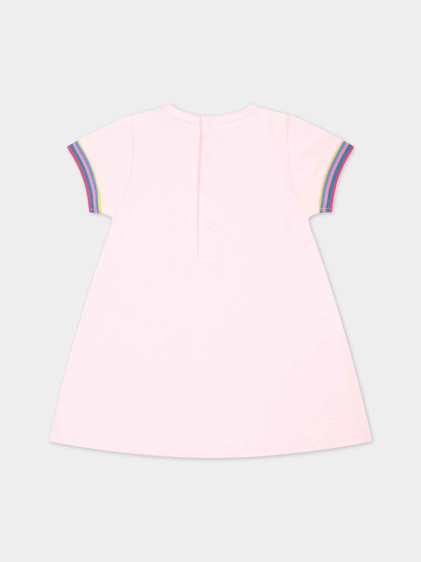 Vestito rosa per neonata con stampa borsa e logo,Marc Jacobs,W92021 475