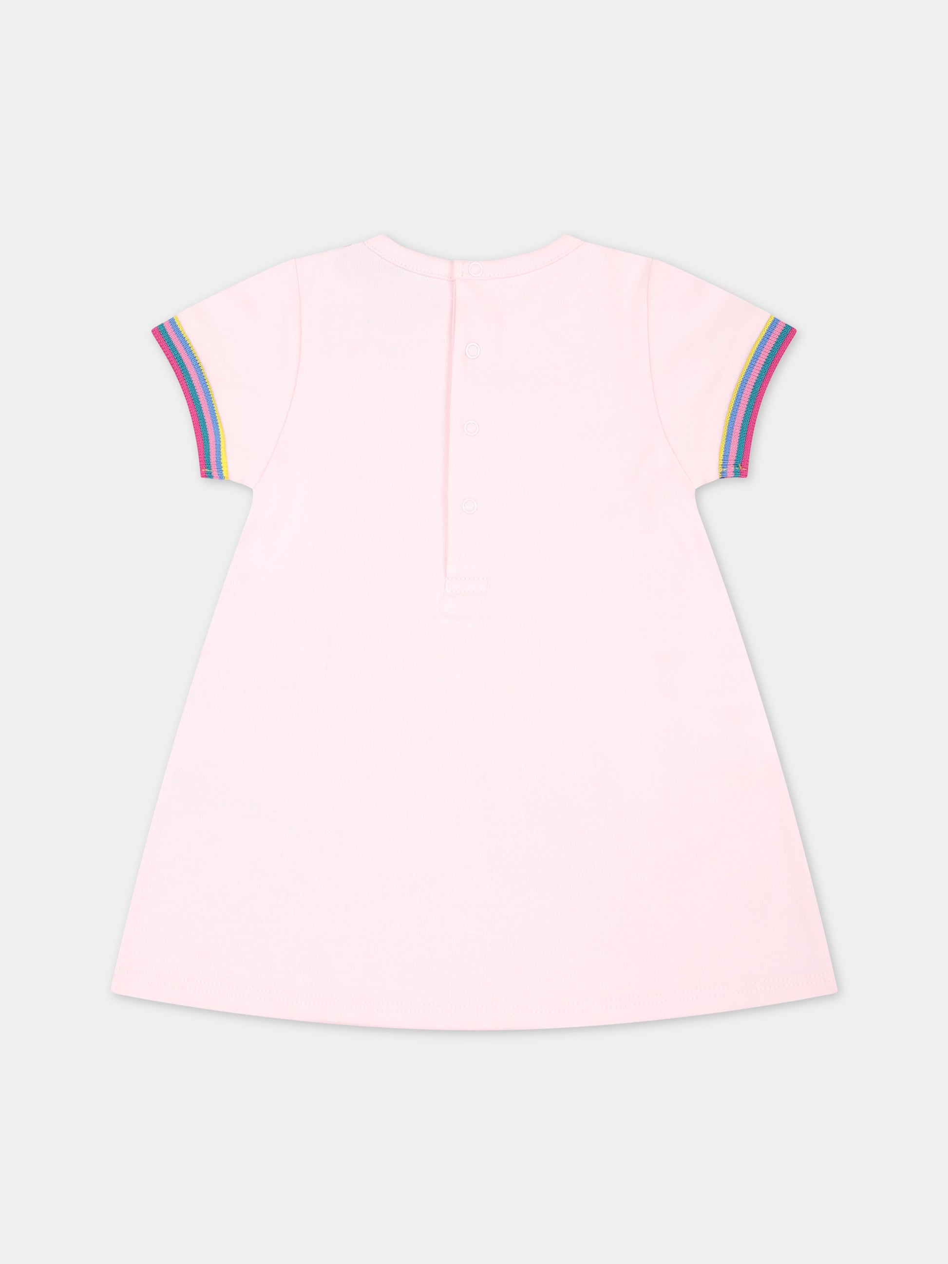 Vestito rosa per neonata con stampa borsa e logo,Marc Jacobs,W92021 475