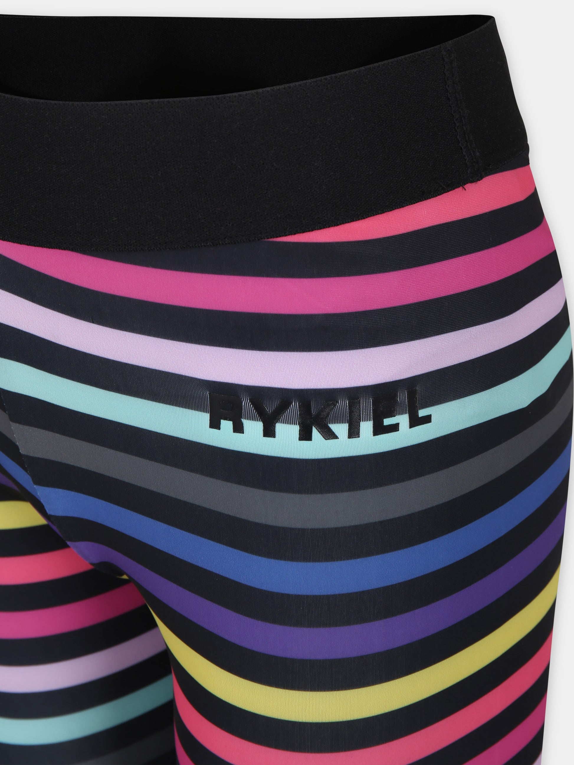 Leggings neri per bambina con logo,Sonia Rykiel Paris,A14005 Z41