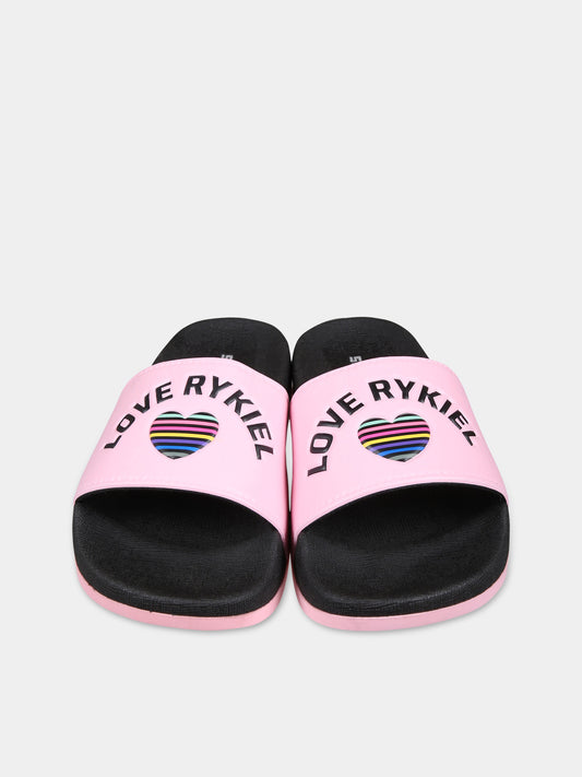 Ciabatte rosa per bambina con logo e cuore,Sonia Rykiel Paris,A19000 45T