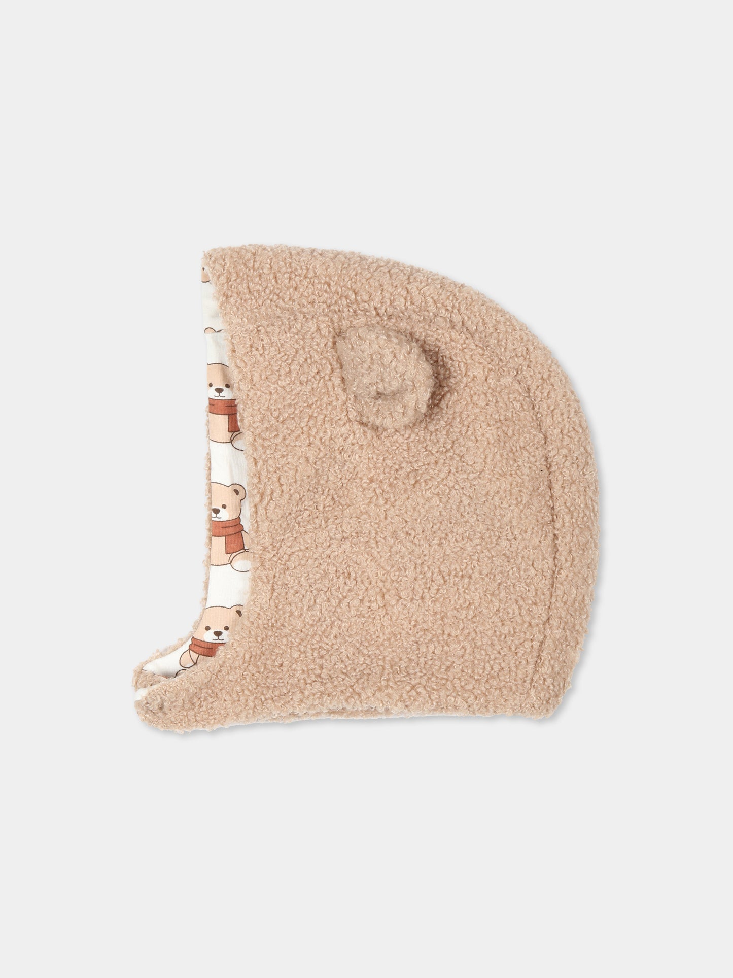 Balaclava beige per neonato con orso,Nanan,I24157BE