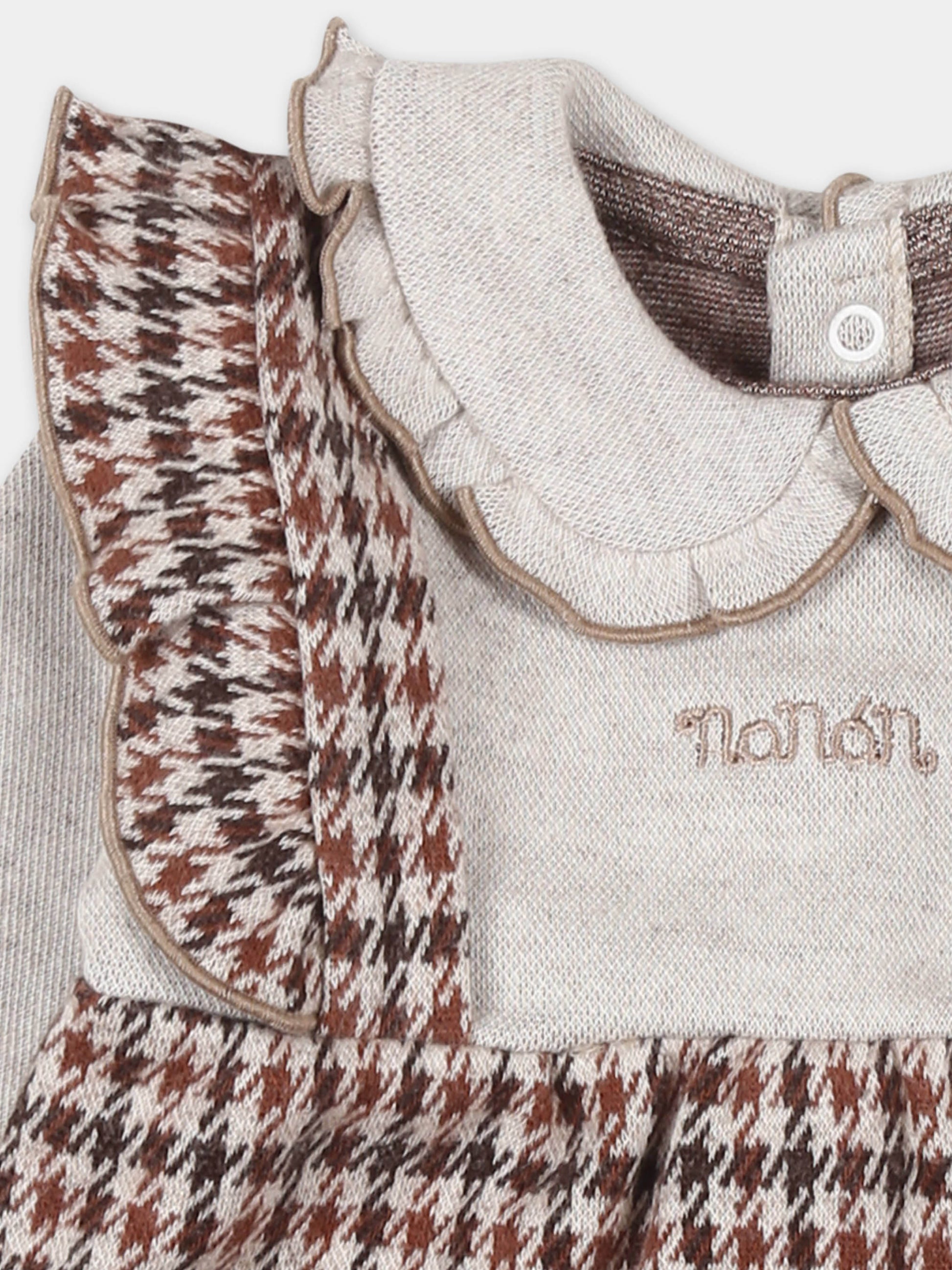 Tutina beige per neonata con logo,Nanán,I24451BE