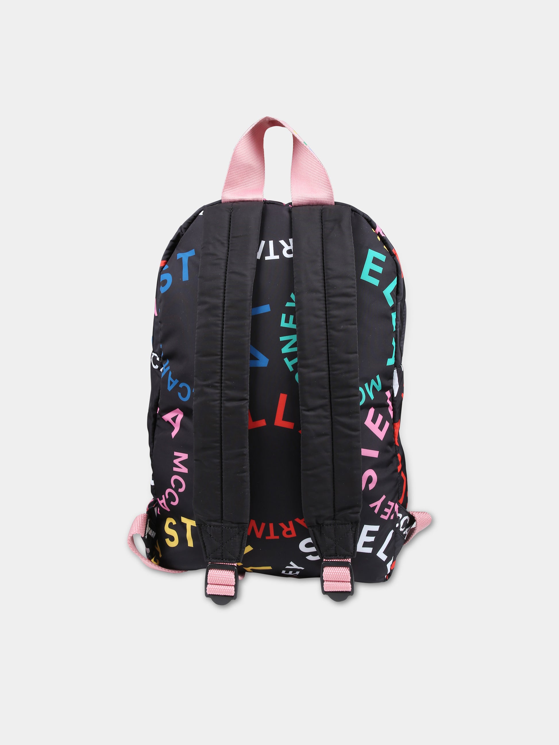 Zaino nero epr bambina con logo all-over,Stella Mccartney Kids,TT0C18 Z1274 930MC