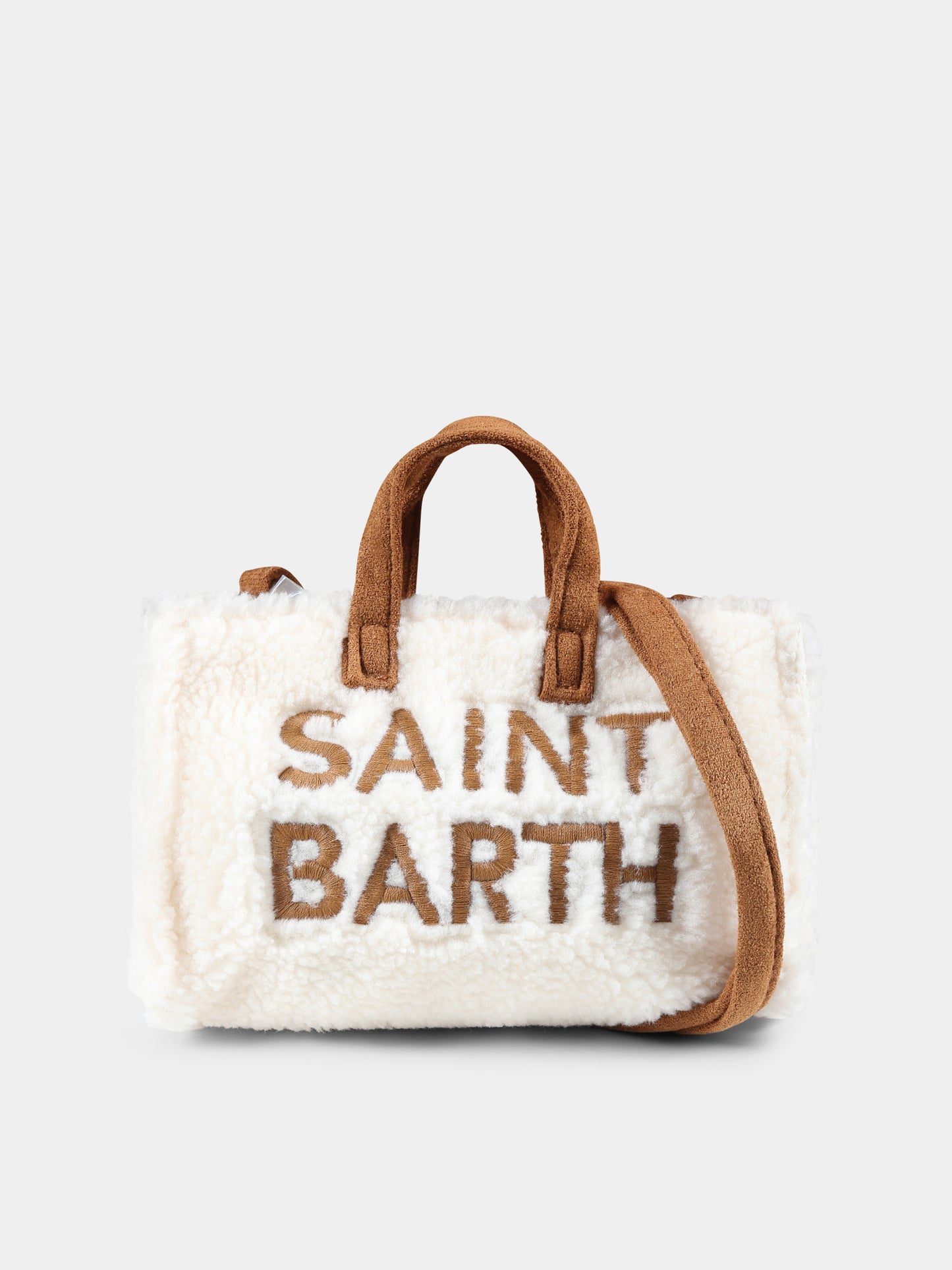 Borsa porta cellulare avorio per bambina con logo,Mc2 Saint Barth,PHONE001 - 00400G