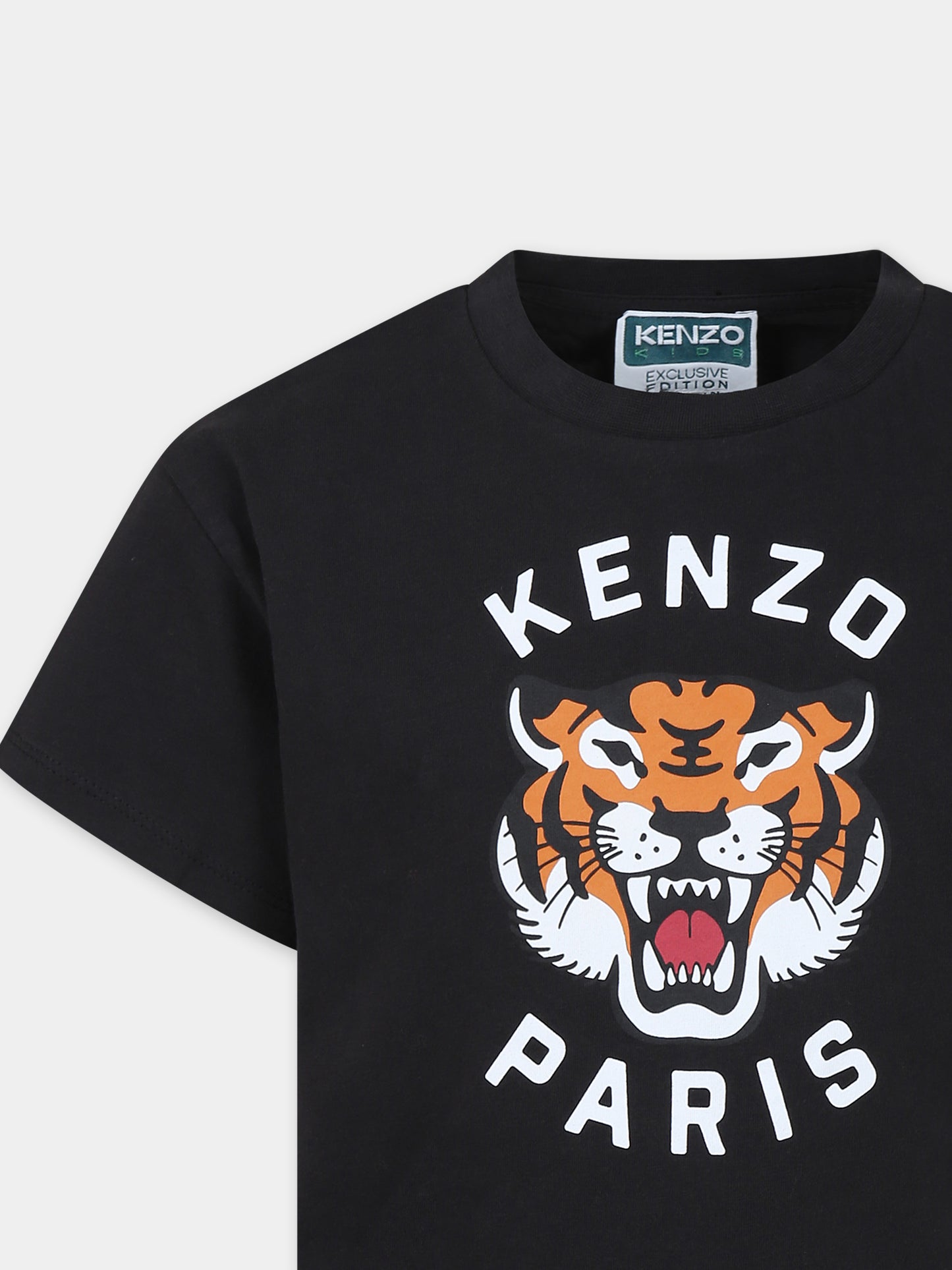 T-shirt grigia per bambino con tigre,Kenzo Kids,K60578 095