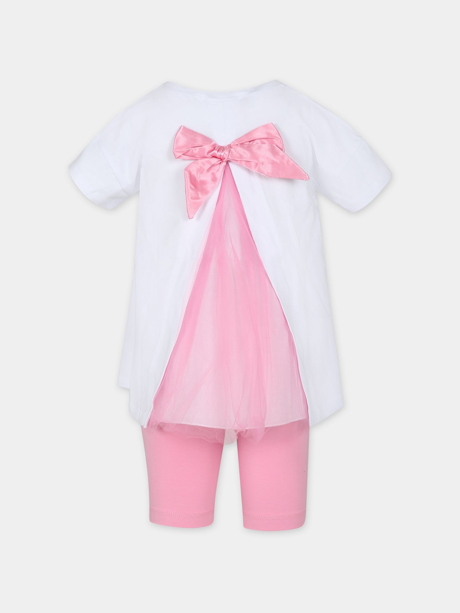 Completo bianco per bambina con stampa Barbie e strass,Monnalisa,19C500 3011 9993