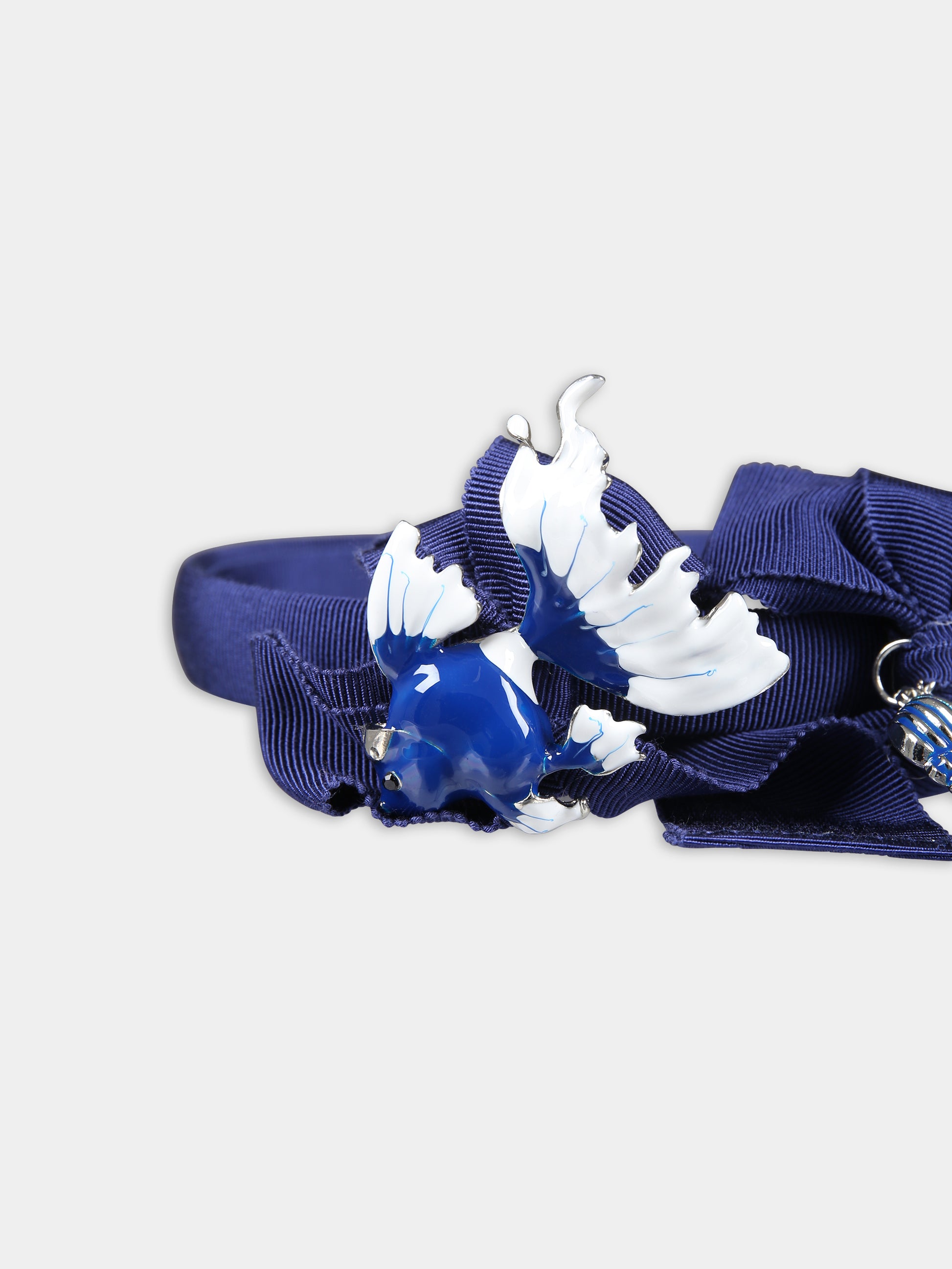 Cerchietto blu per bambina con fiocchi,Monnalisa,19C012 3777 0054