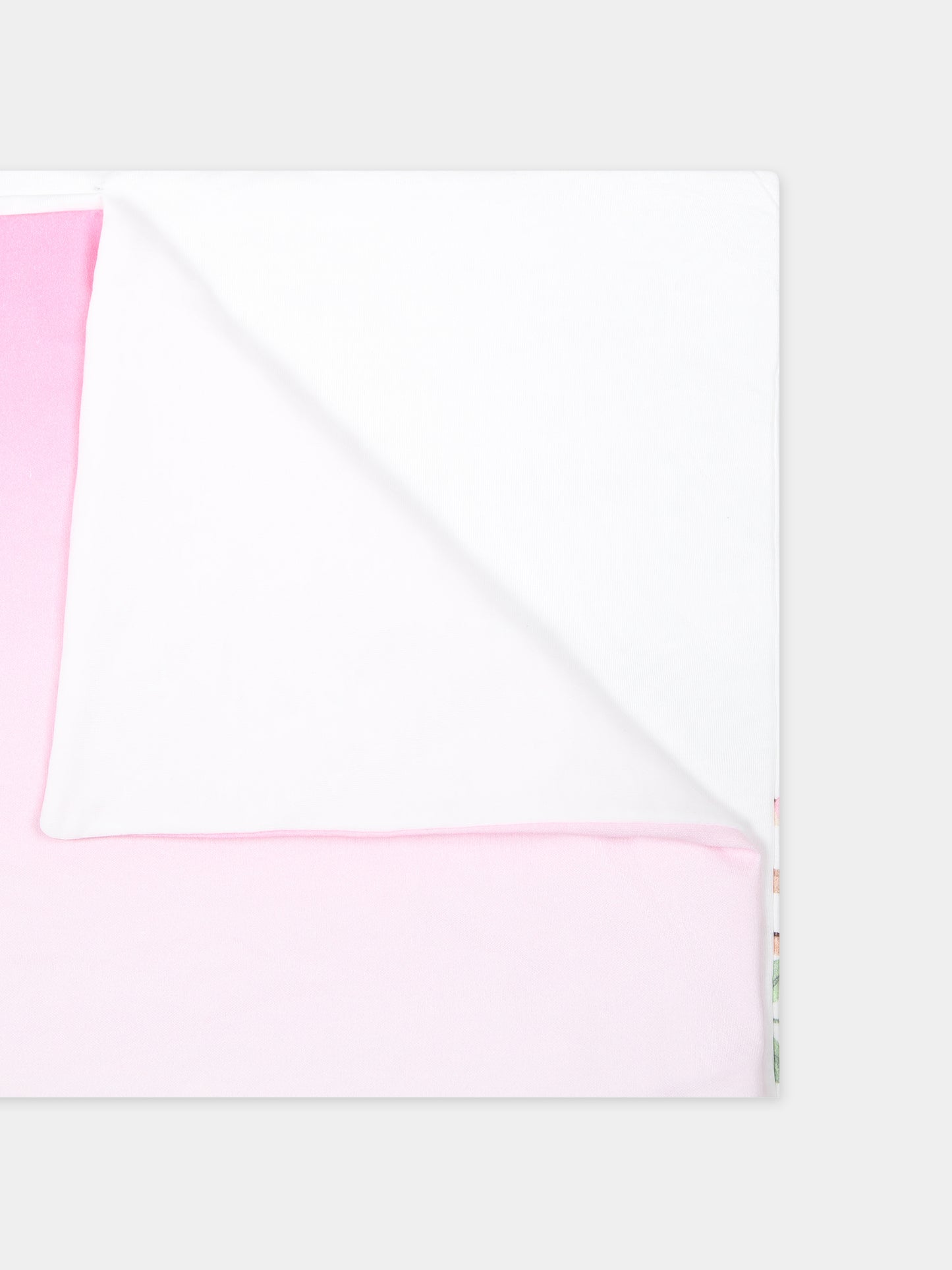 Coperta bianca per neonata con stampa fiori,Monnalisa,35C002 3000 9099