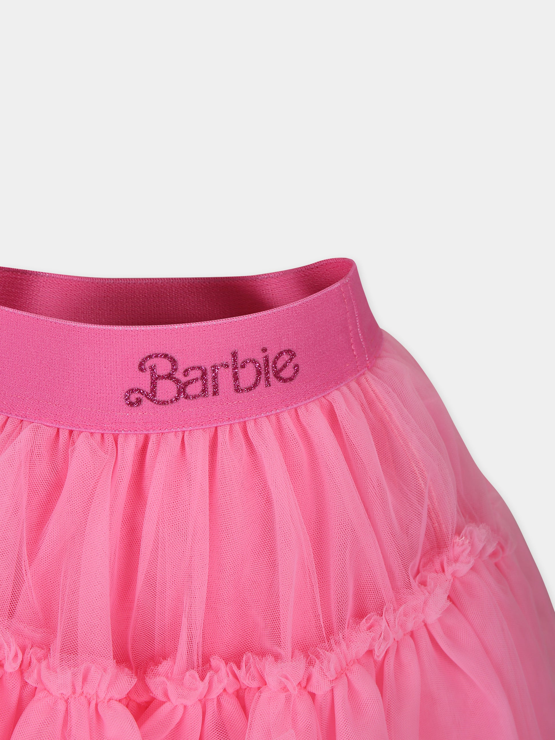 Gonna rosa per bambina con scritta,Monnalisa,11C735 T9945 0093