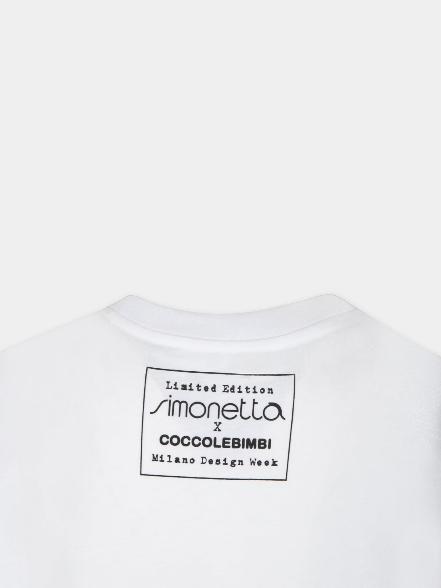 T-shirt bianca per bambina con nuvola celeste,Simonetta X Coccolebimbi,G00216 J0177 100CE