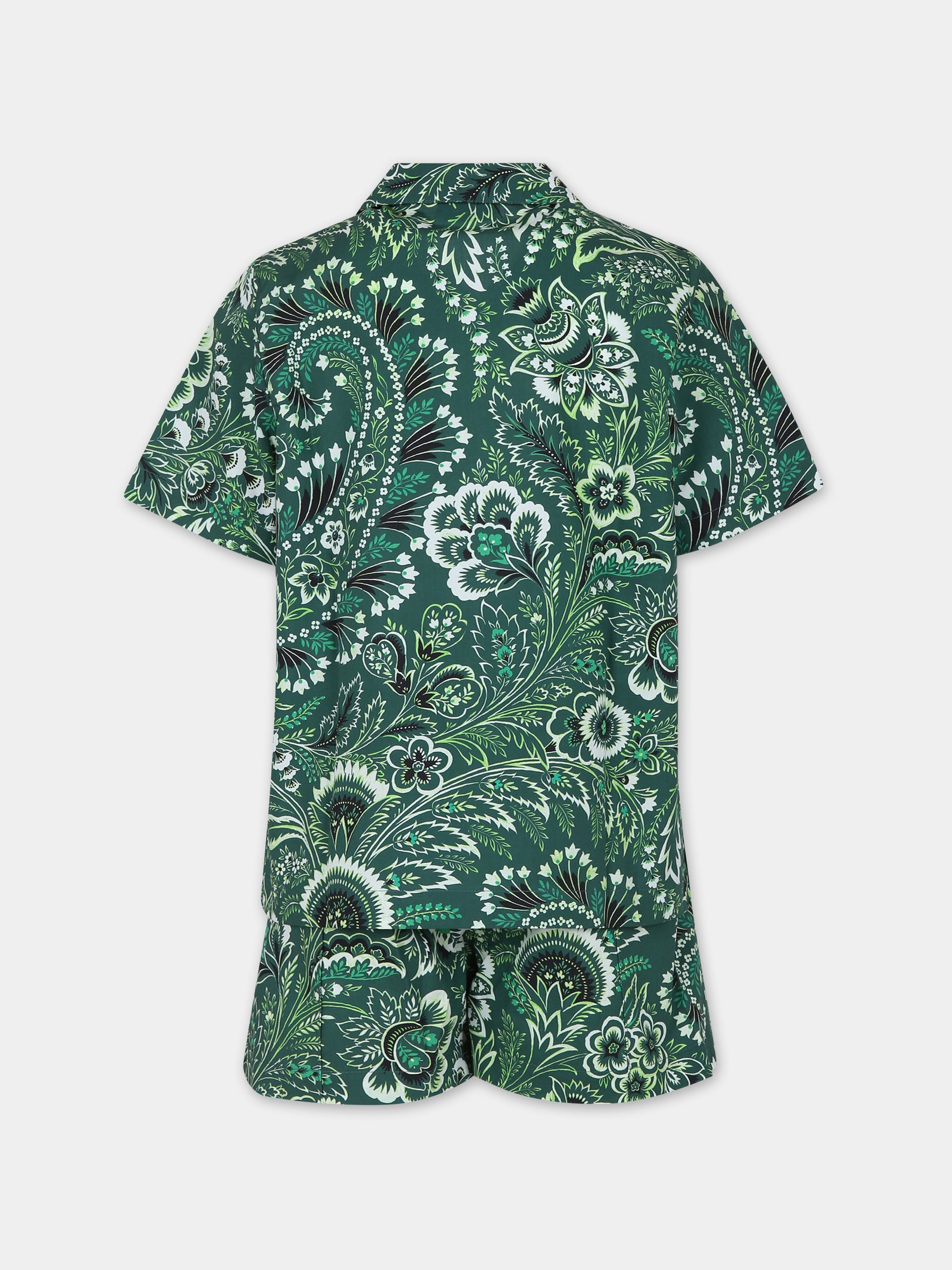 Completo verde per bambino con motivo paisley,Etro,GU3P80 P0417 719AV