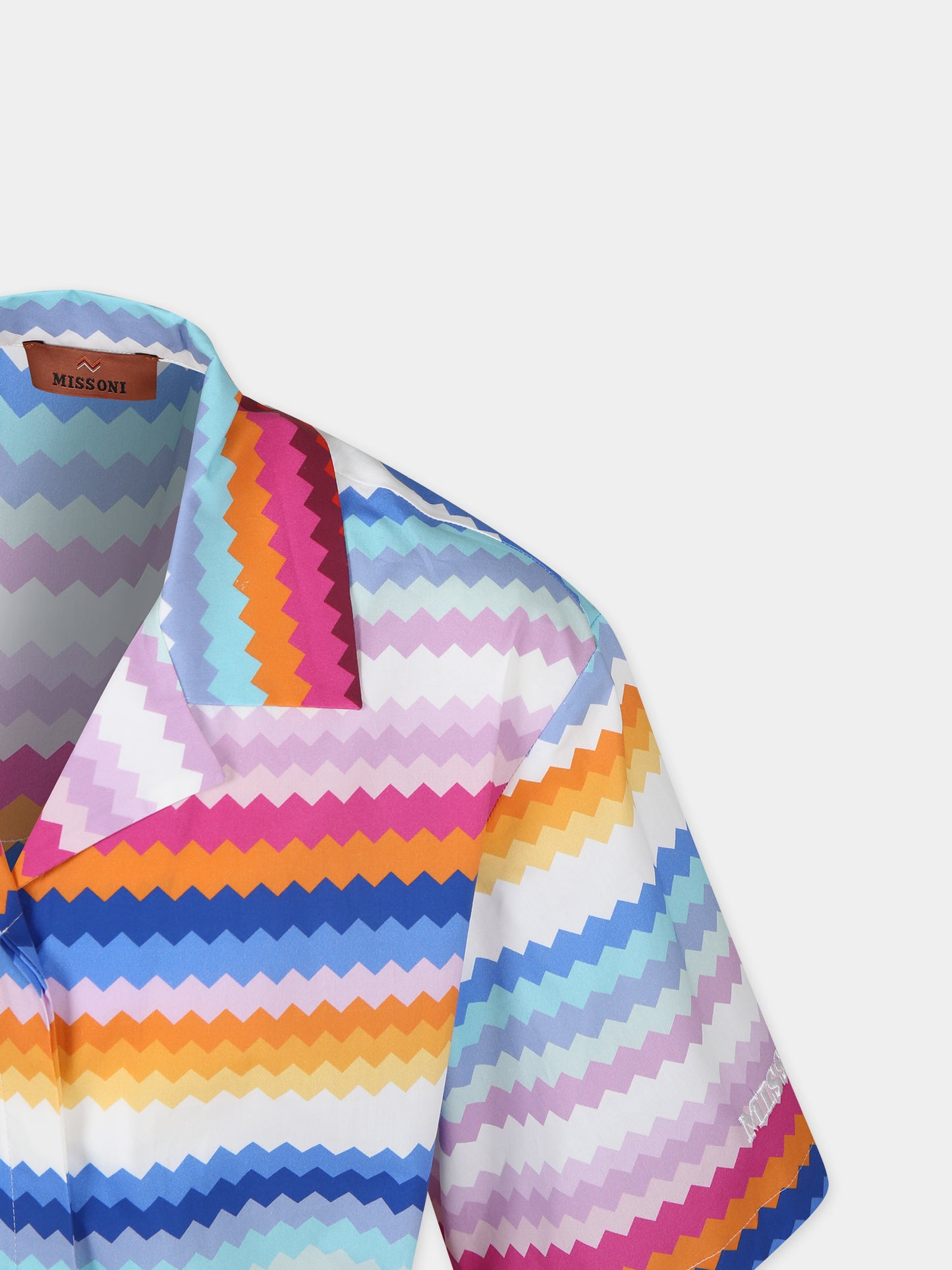 Vestito bianco per bambina con motivo chevron,Missoni,MU1A91 P0391 999