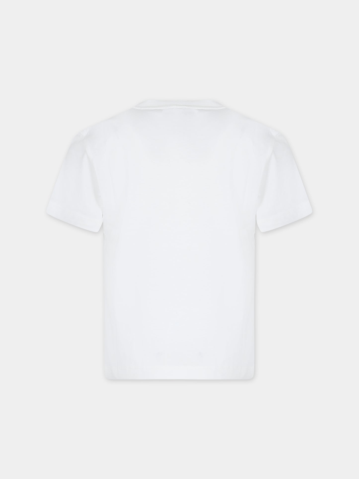 T-shirt avorio per bambino con stampa occhiali,Stella Mccartney Kids,TU8Q51 Z0434 101