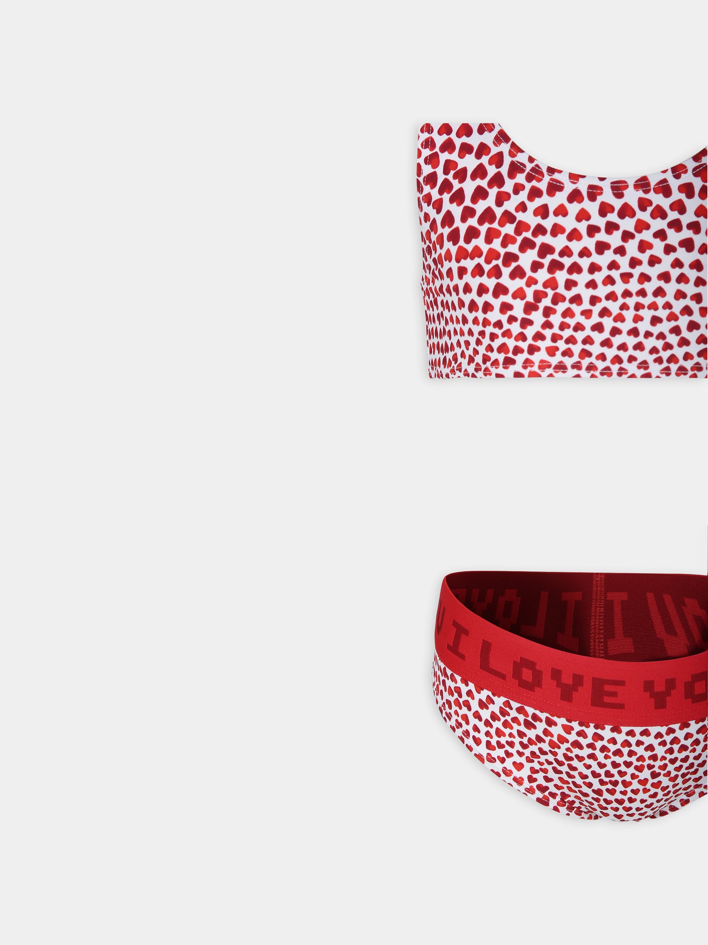 Bikini avorio per bambina con stampa cuori,Stella Mccartney Kids,TUCA55 Z1646 101RO
