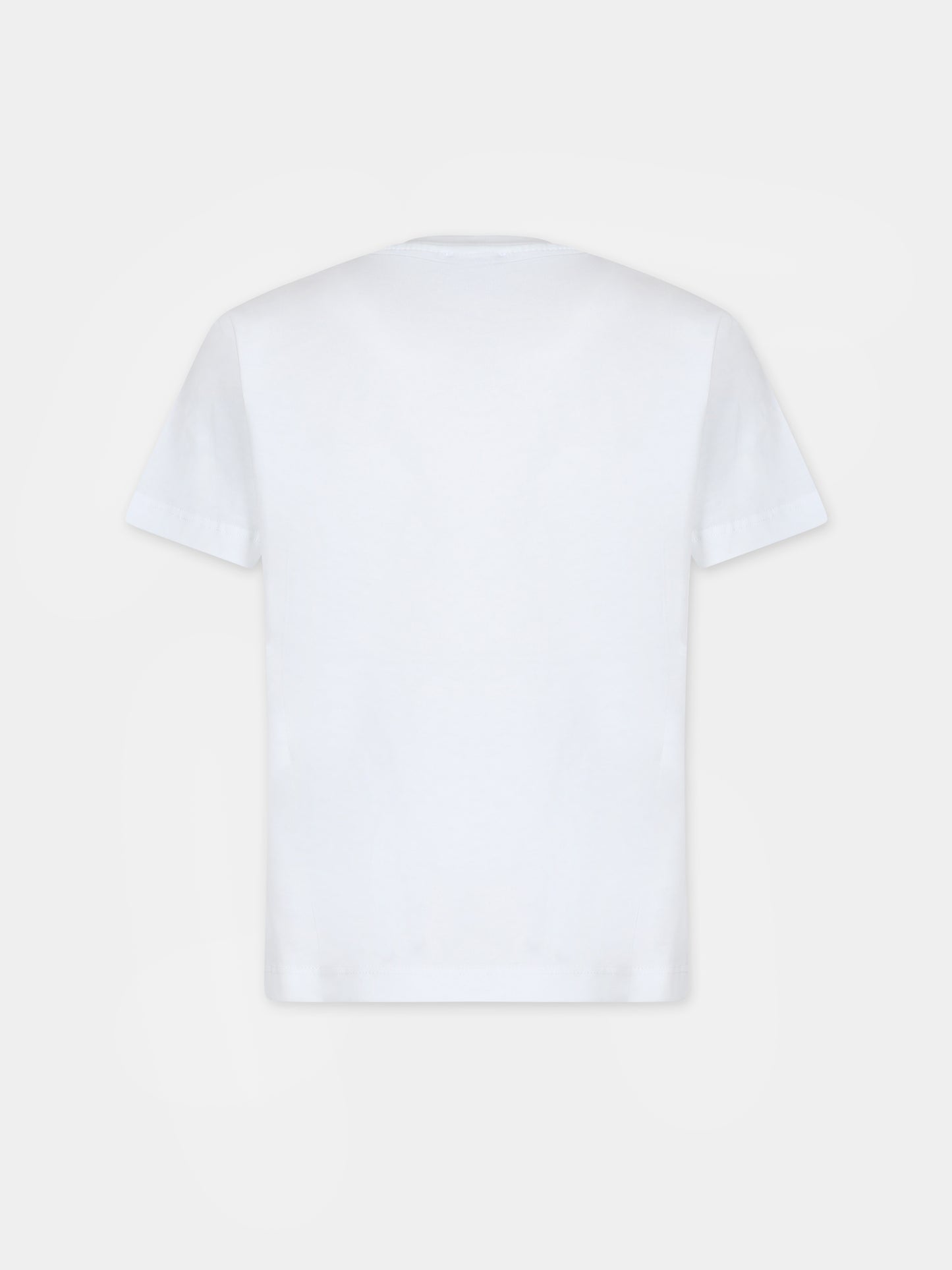 T-shirt bianca per bambino con logo,Msgm Kids,S4MSJBTH257 001