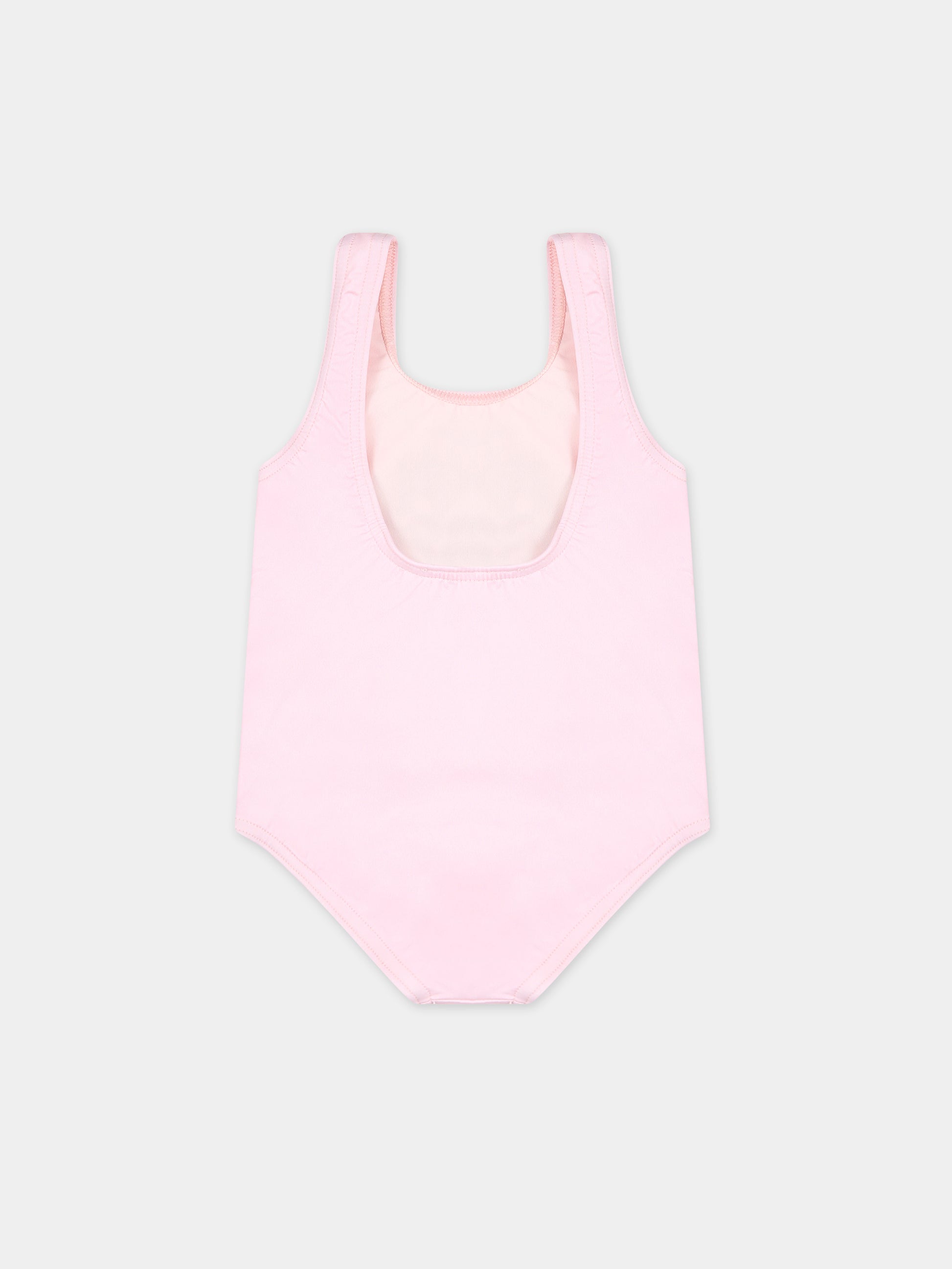 Costume intero rosa per neonata con Teddy Bears,Moschino Kids,MJL00A LKA00 50209