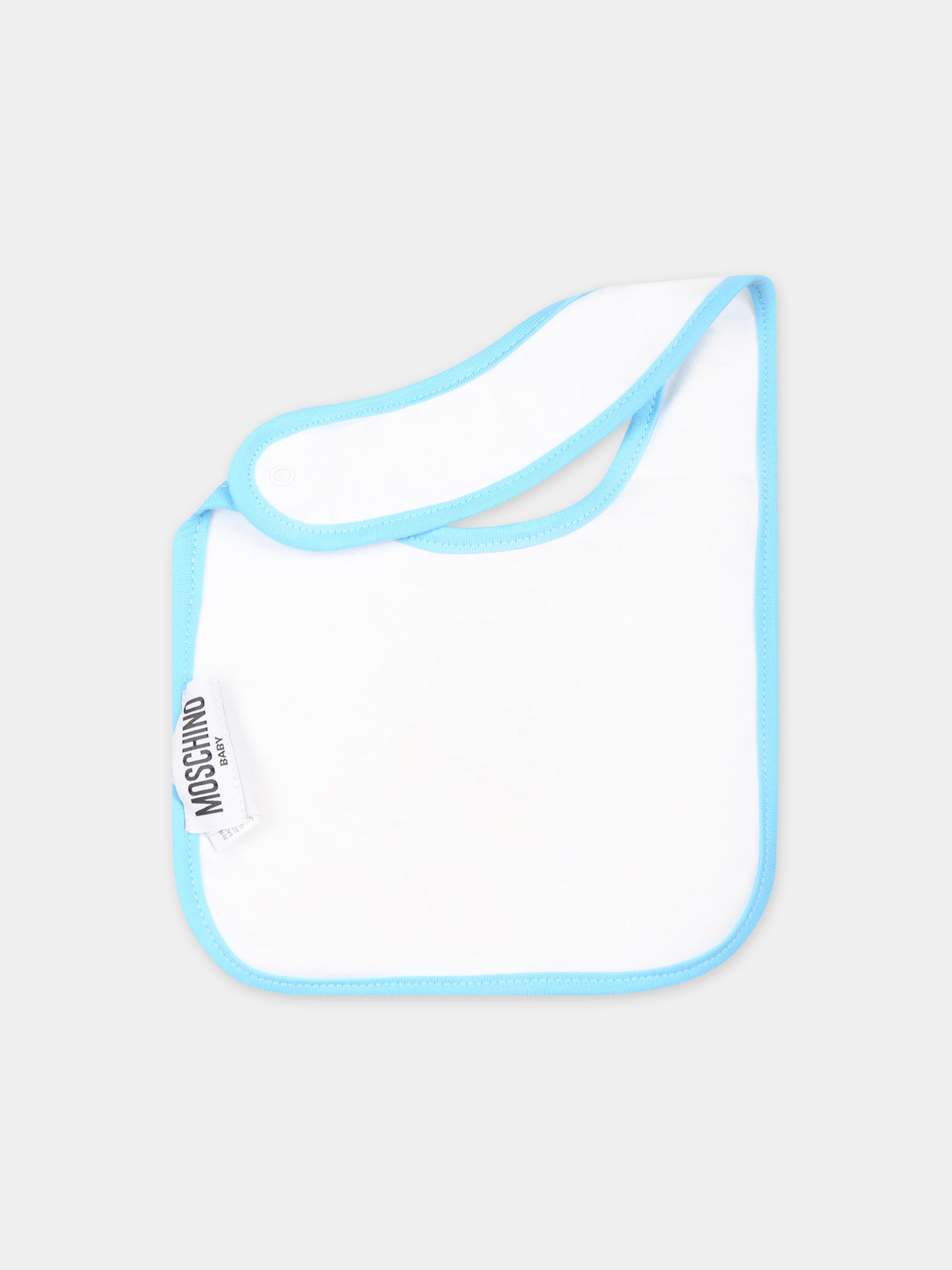 Set bianco per neonati con Teddy Bear e logo,Moschino Kids,MUY062 LAA33 10101