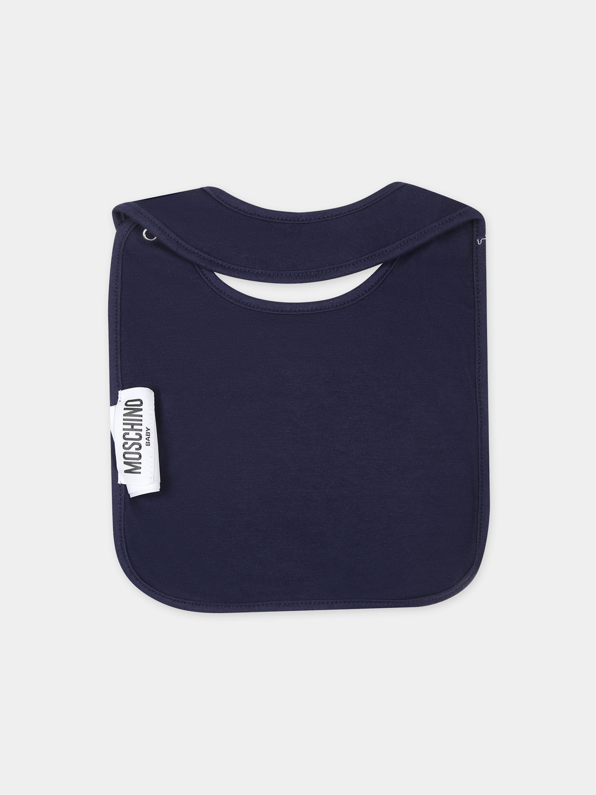 Set blu per neonato con Teddy Bear e logo,Moschino Kids,MUY06Q LCA19 40016