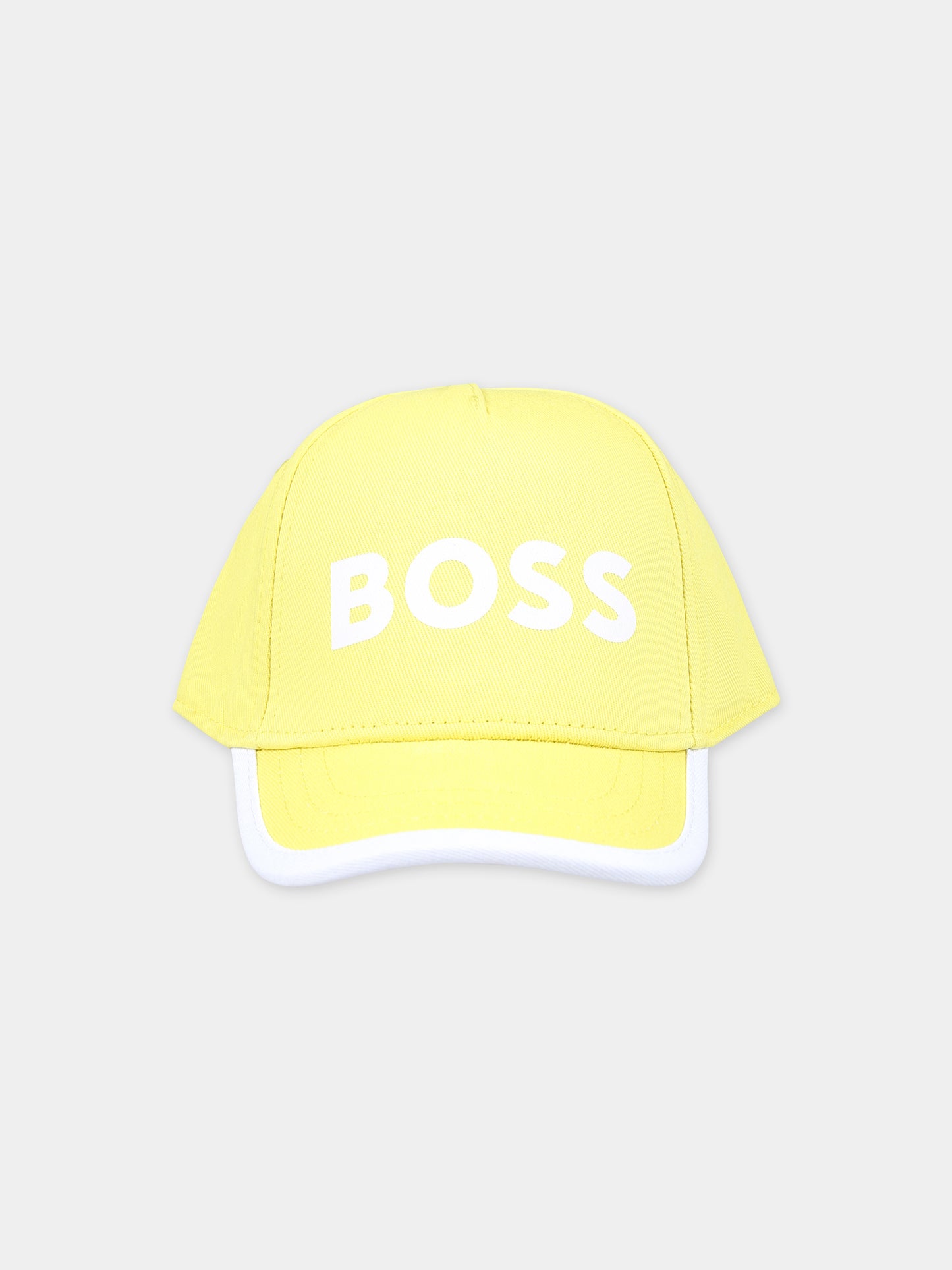 Cappello giallo per neonato con logo,Boss,J50977 508