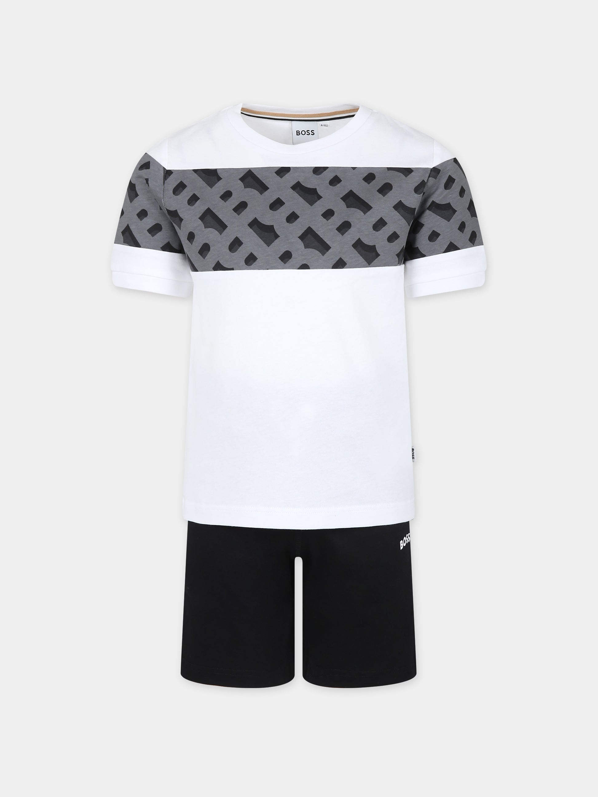 Completo bianco per bambino con logo,Boss,J50746 10P